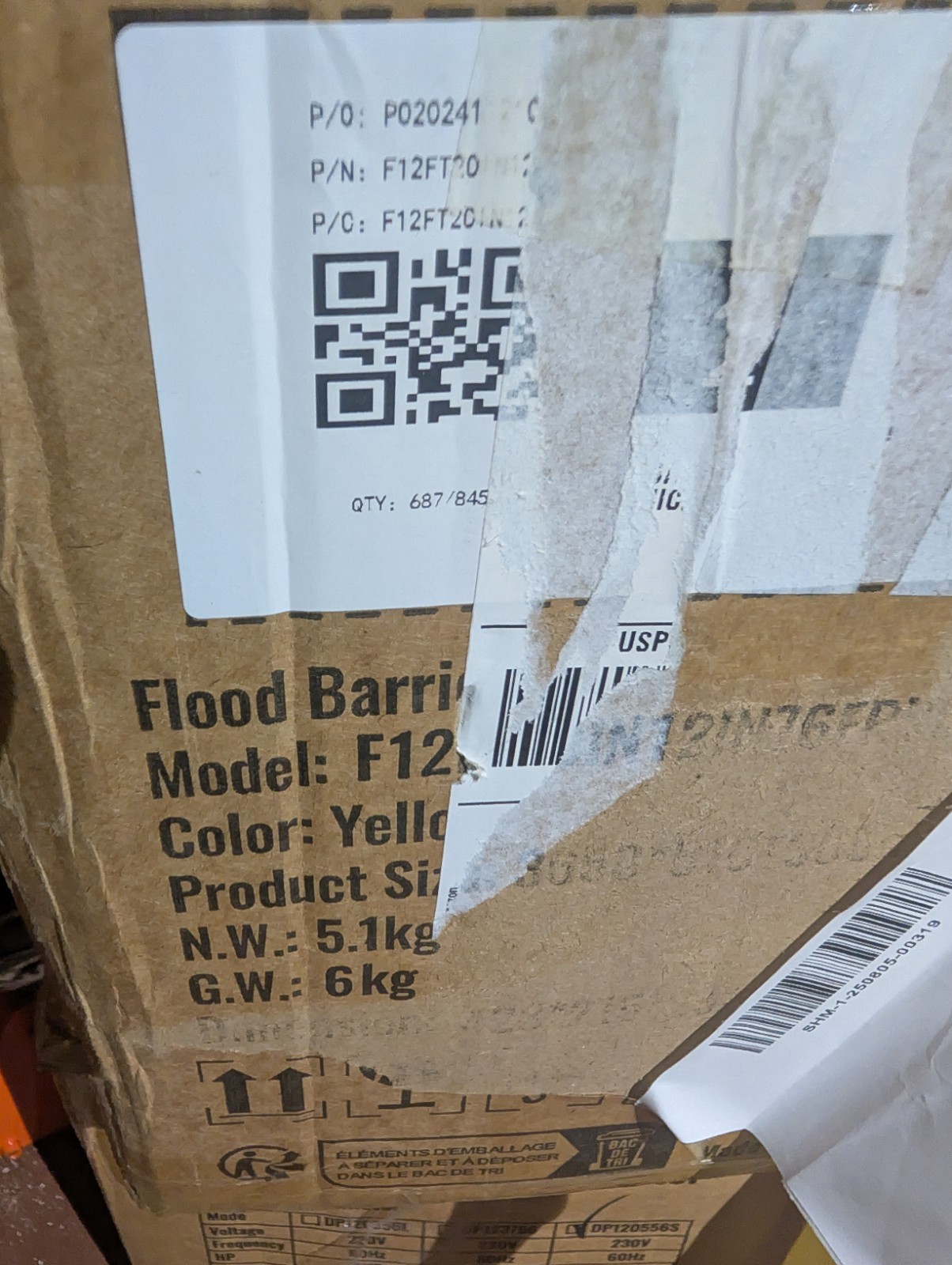 VEVOR Flood Barrier Set 12 Ft Length x 12″ Height F12FT20IN12IN76FRV0-0712