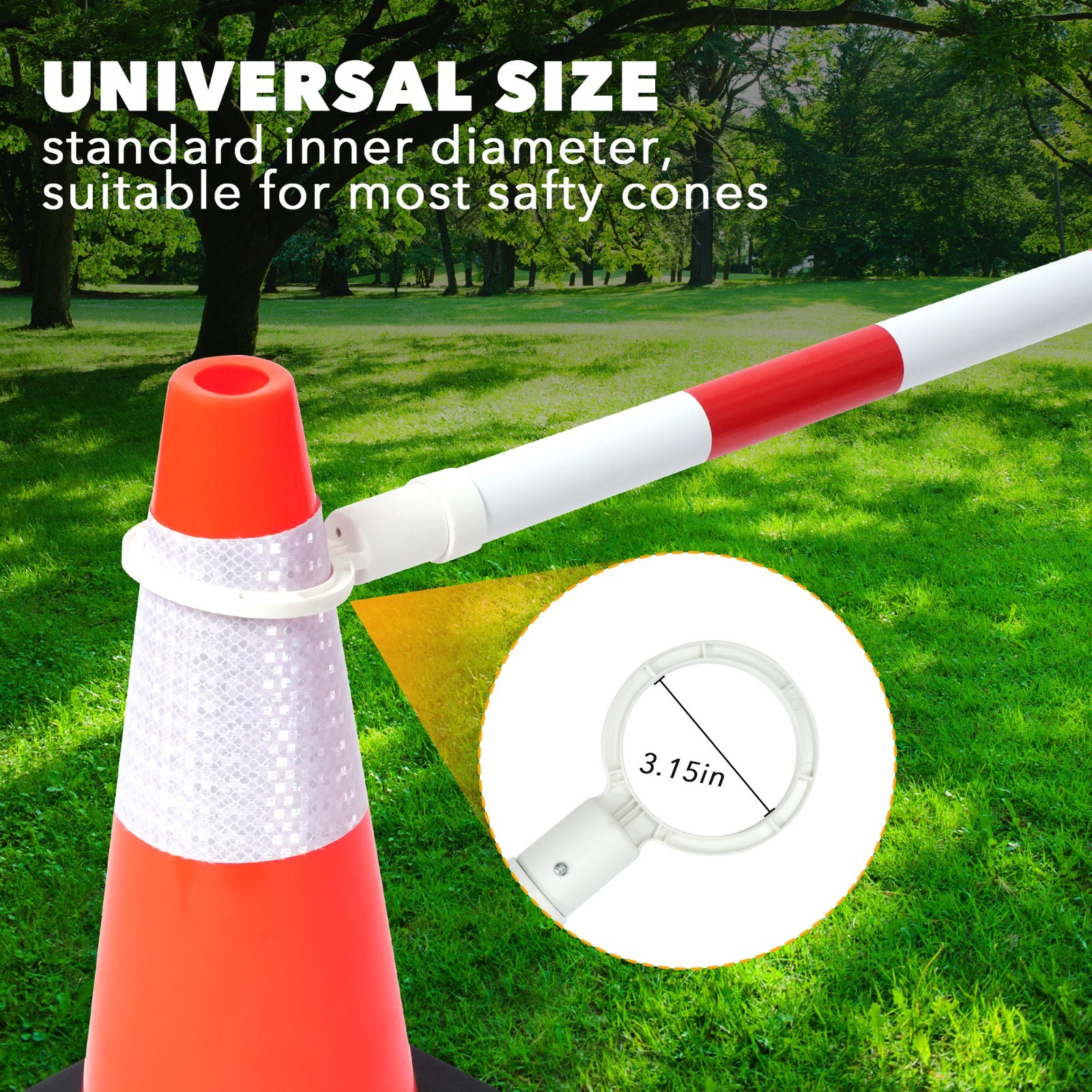 25 Retractable Cone Barrier Bars Adjustable High-Visibility Traffic Barricades