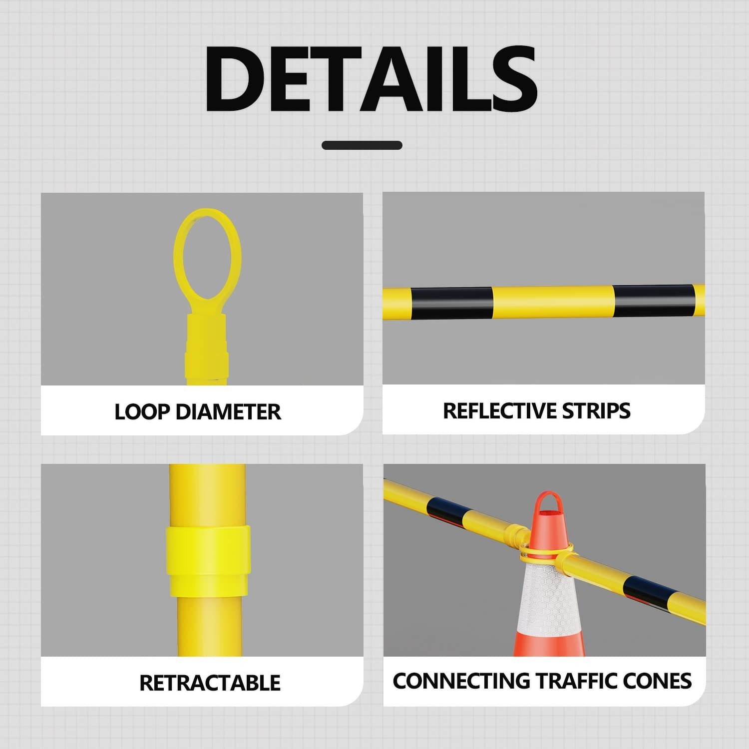 Extendable Cone Bar for Traffic Safety