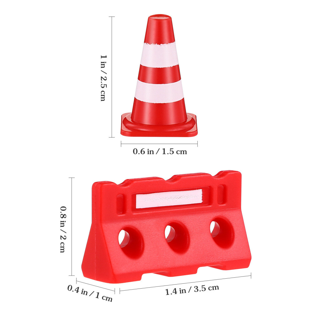24 Pcs Traffic Barricade Toys Traffic Road Signs Playset Toy Construction Cones