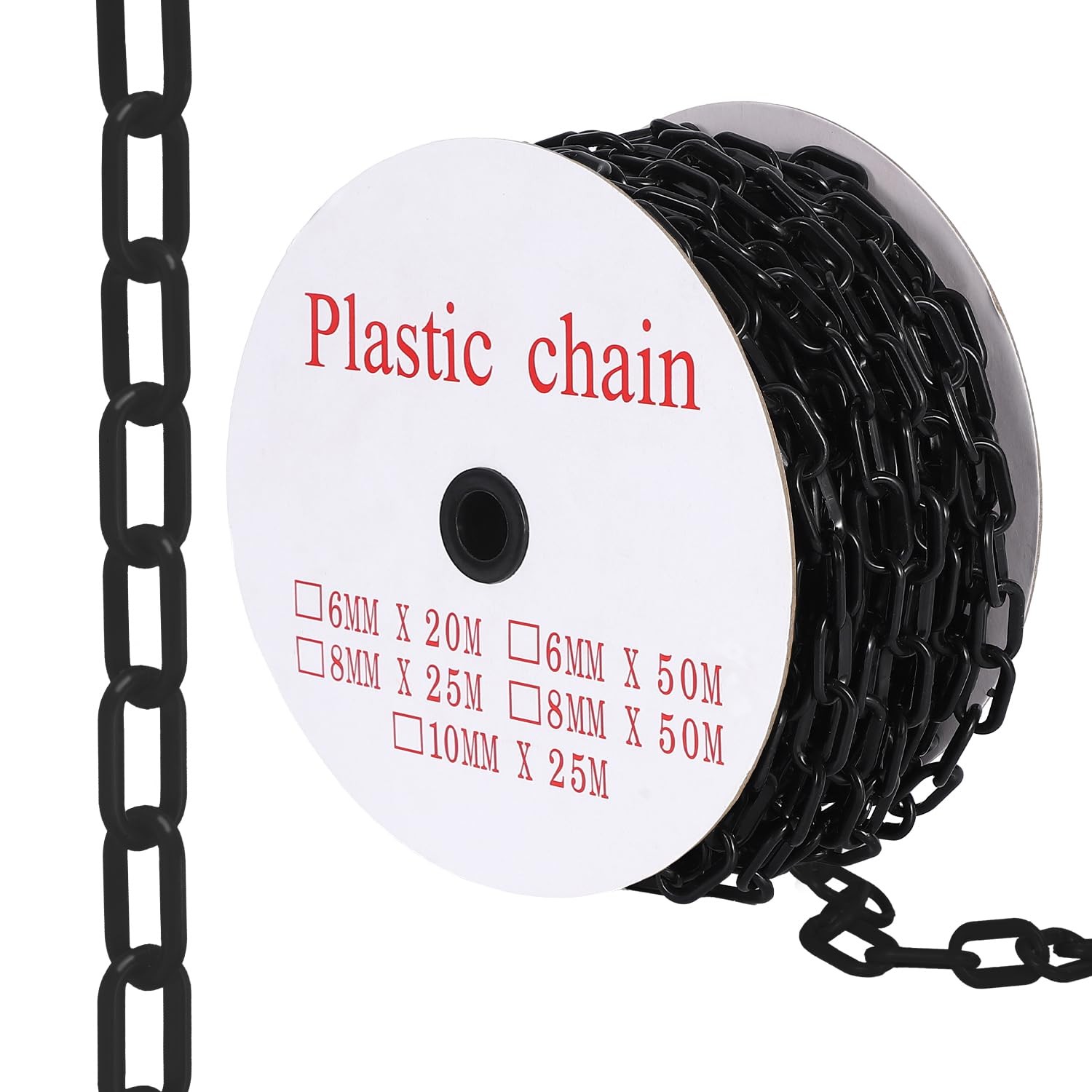 ⭐Plastic UV Resistant Safety Barrier Chain Links 240FT w/50 S Hooks for Driveway
