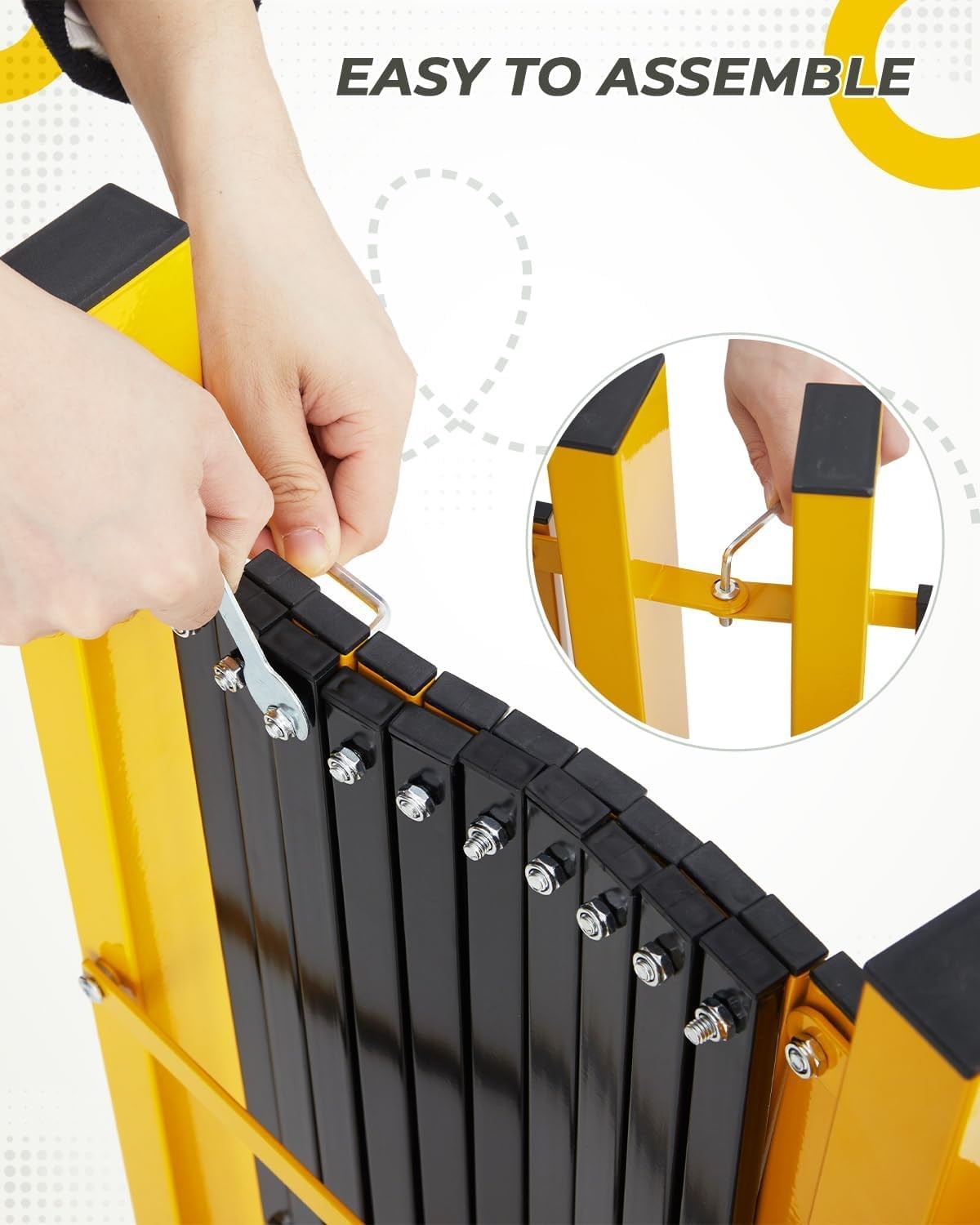 Metal Expandable Barricade Gate 16FT Folding Security Retractable Driveway Gate