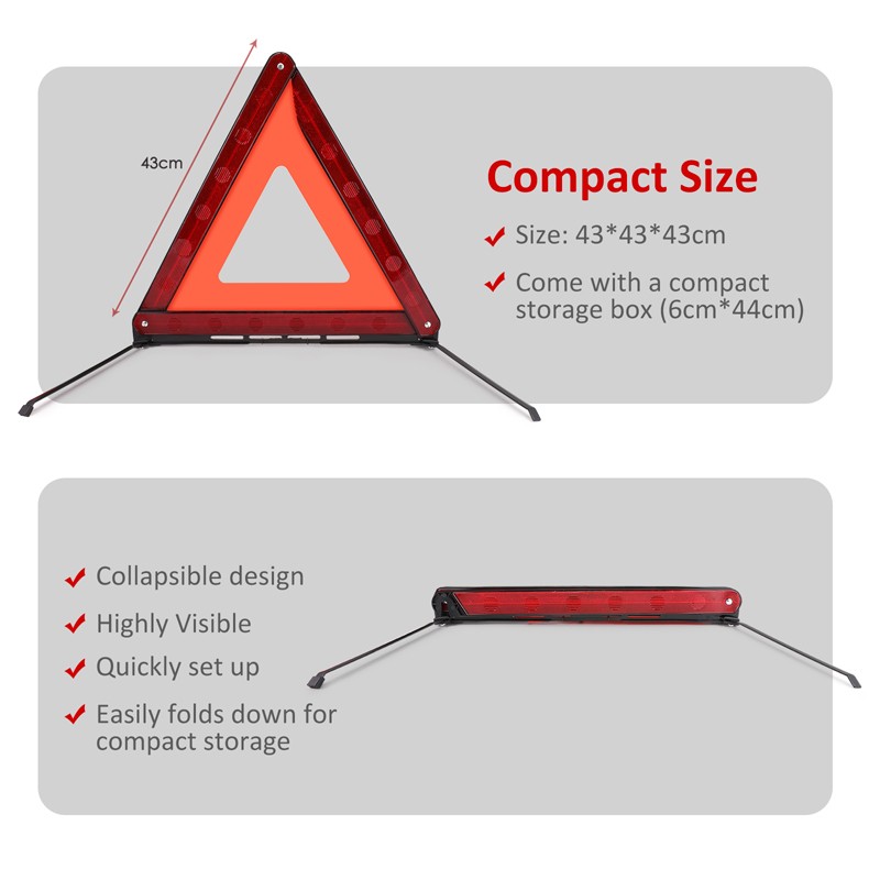 3/6/9 Pack Emergency Warning Triangles Reflector Safety Triangles DOT Approved