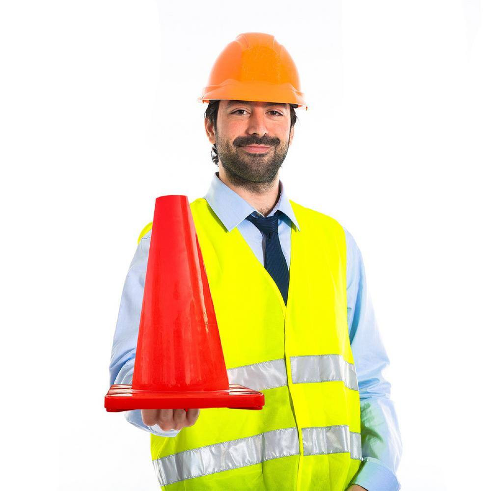 28 In., Orange PVC Traffic Safety Cone, 6-Pack High Visibility