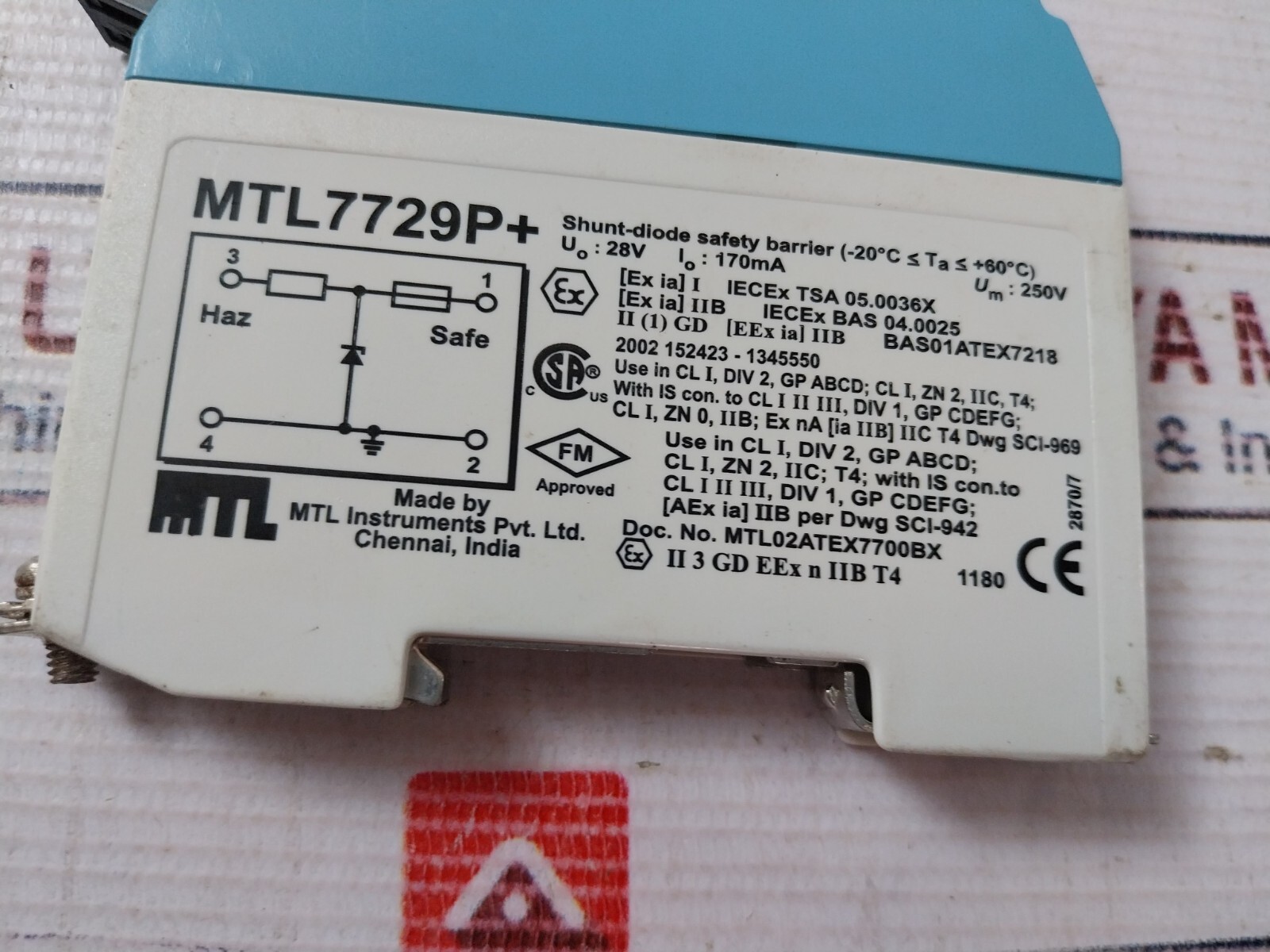 MTL Instruments MTL7729P+ Shunt-Diode Safety Barrier 28V