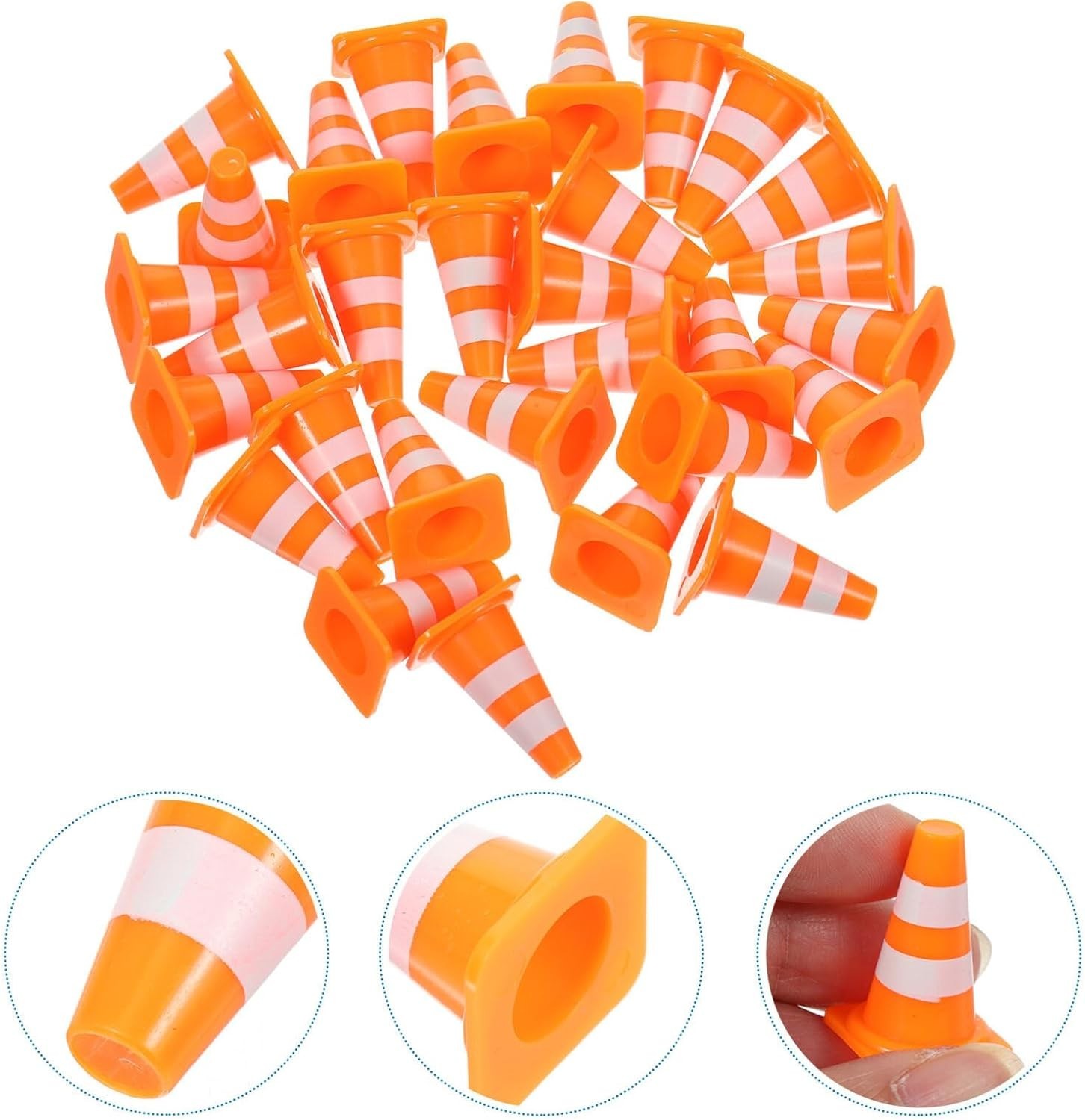 30Pcs Mini Traffic Cones, 1in Mini Cones Orange Small Roadblock Construction …