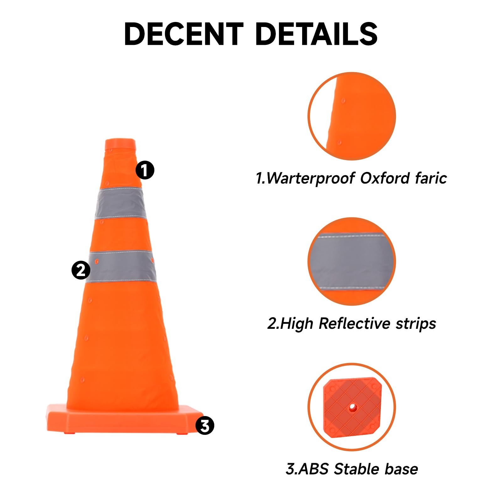Roastove18 Inch 4 Pack Collapsible Traffic Safety Cones, Multi Purpose Pop-up…