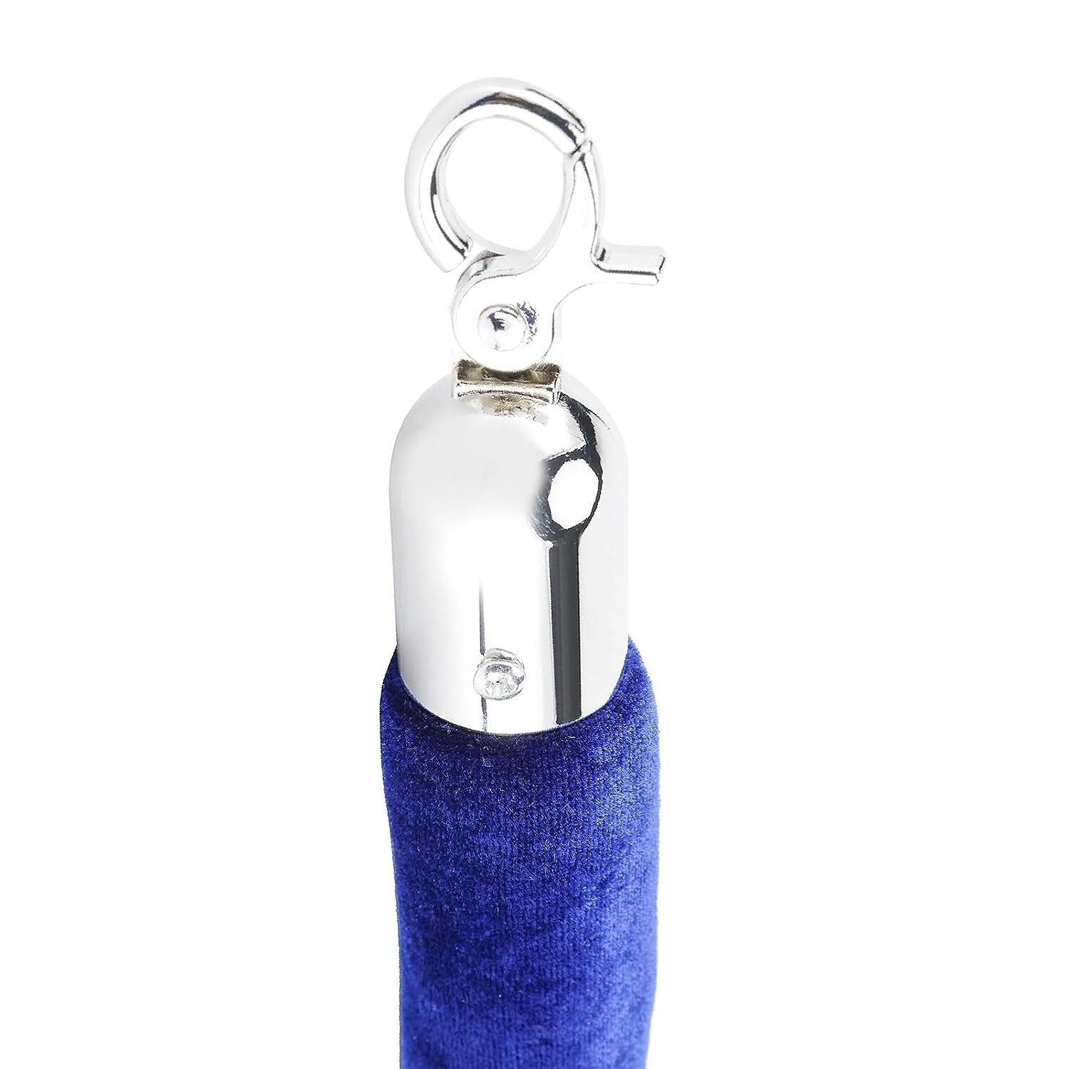 NovelBee 4pcs Blue Velvet Stanchion Ropes with Silver Hooks,10 Feet Stanchion Qu