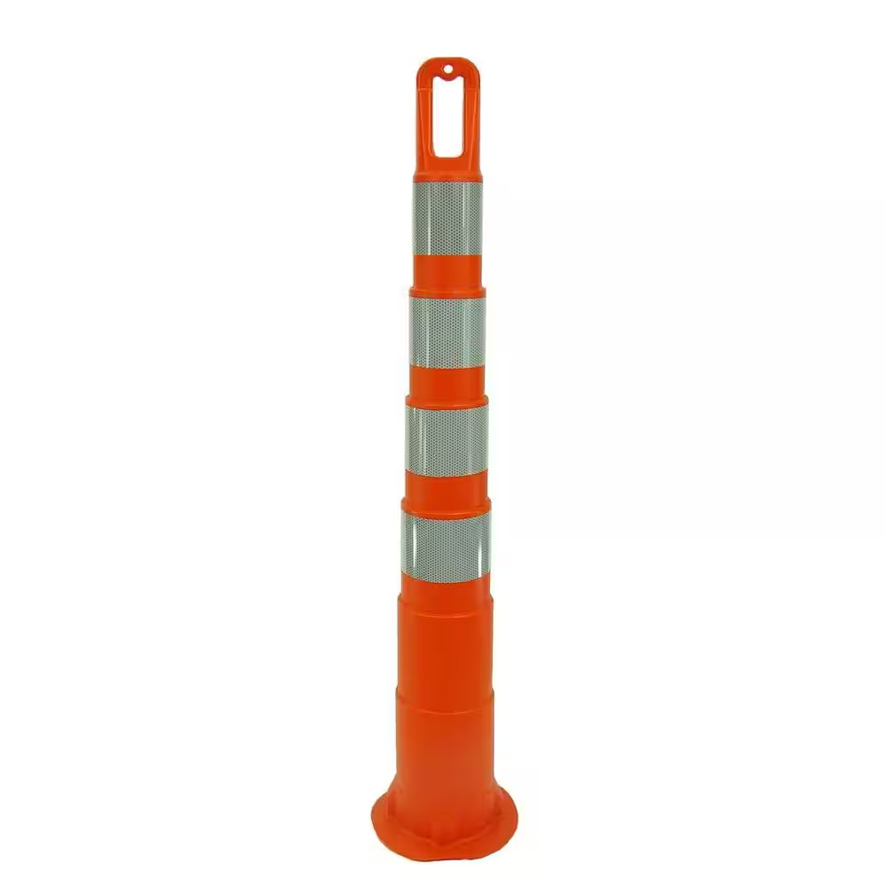 42 In. Orange Safety Cone without Base and 4 Bands with 4 In. High-Intensity She