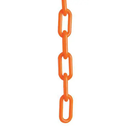 Zoro Select 30012-50 Plastic Chain, Safety Orange, 50 Ft Length, Gloss, 30012-50