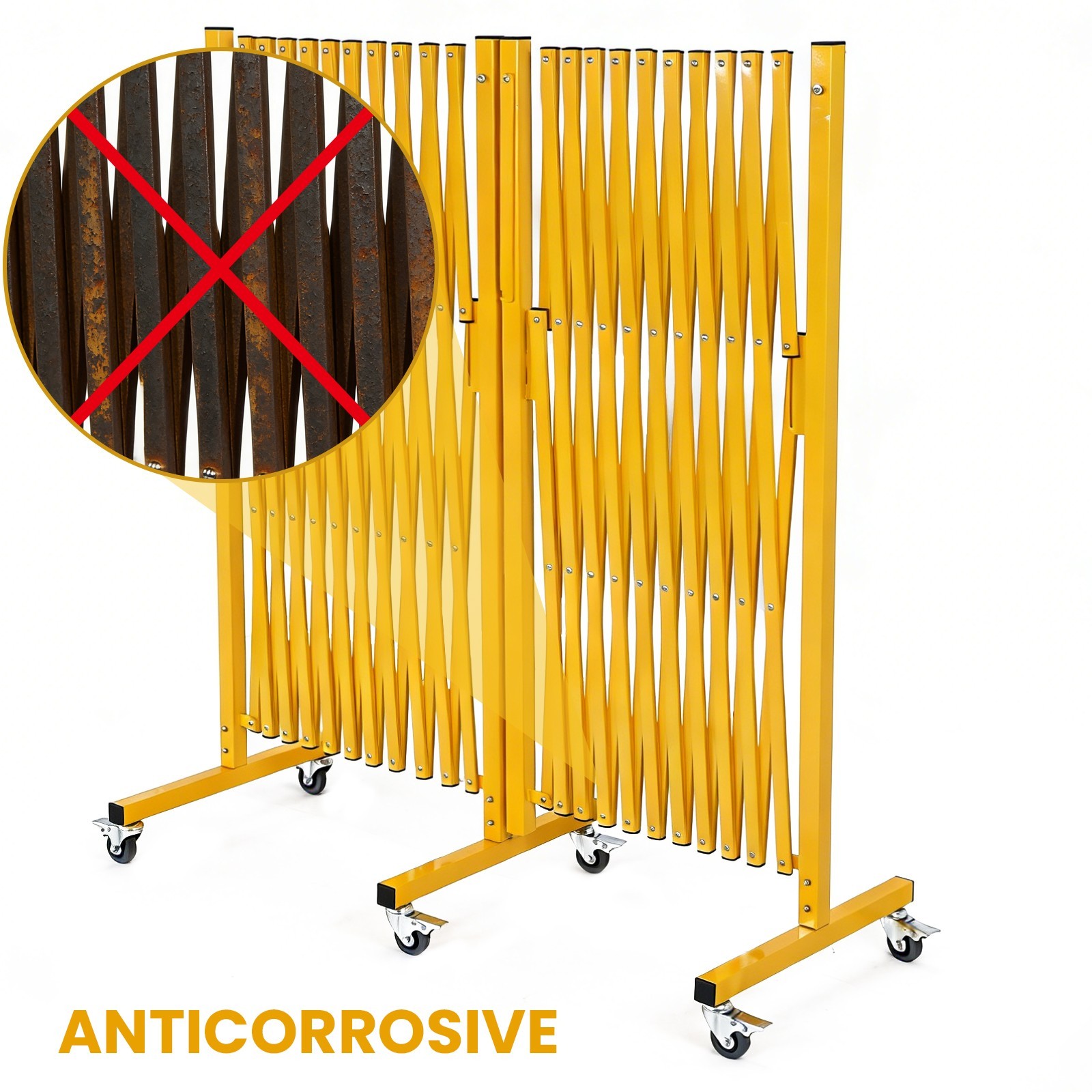 Outdoor Traffic Barricade Gate Metal Expandable 8-24FT Folding Safety Barrier US
