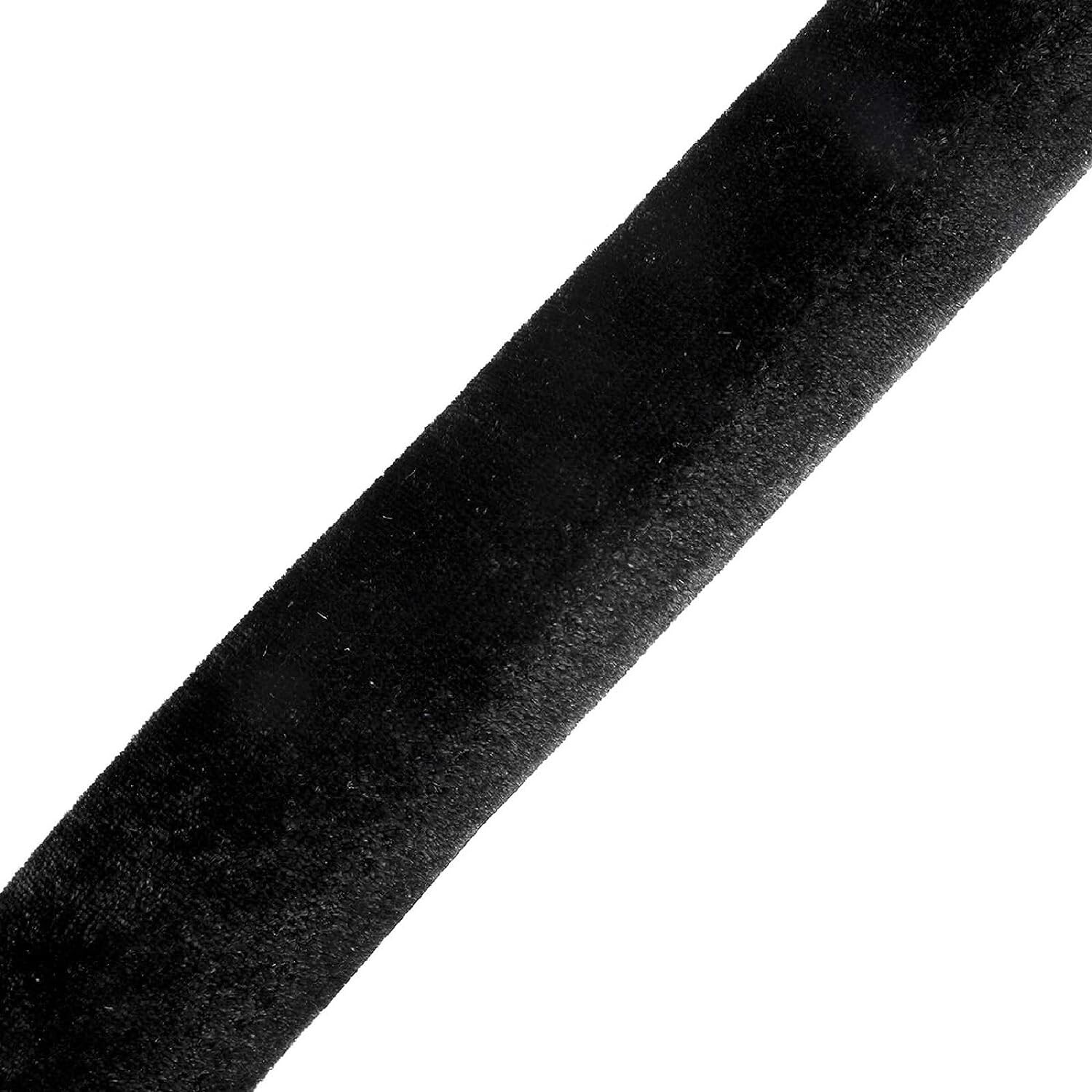 NovelBee 4pcs Black Velvet Stanchion Ropes with Black Hooks,5 Feet Crowd Control