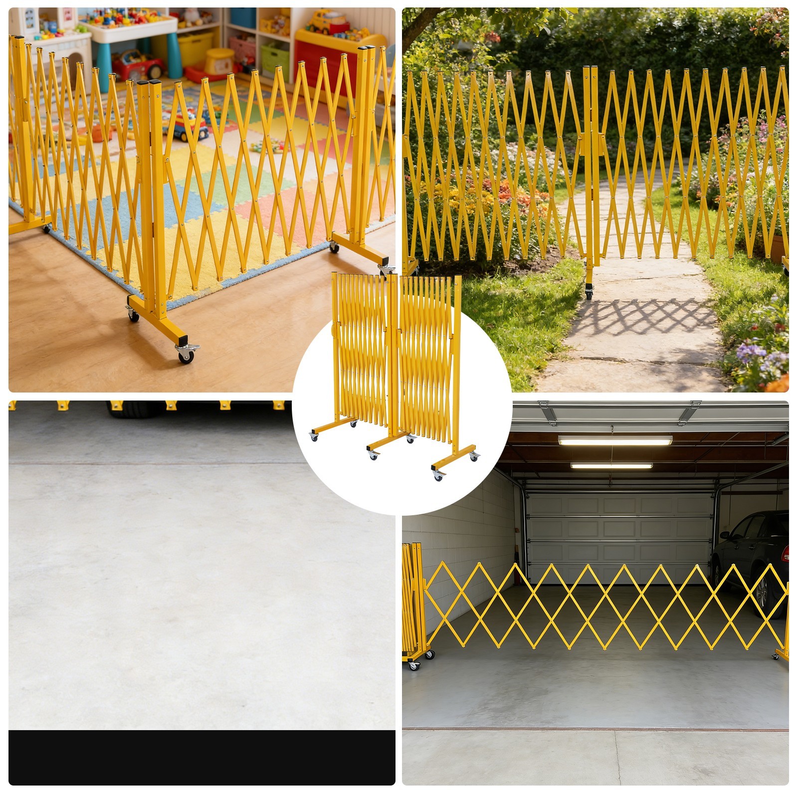 Outdoor Traffic Barricade Gate Metal Expandable 8-24FT Folding Safety Barrier US