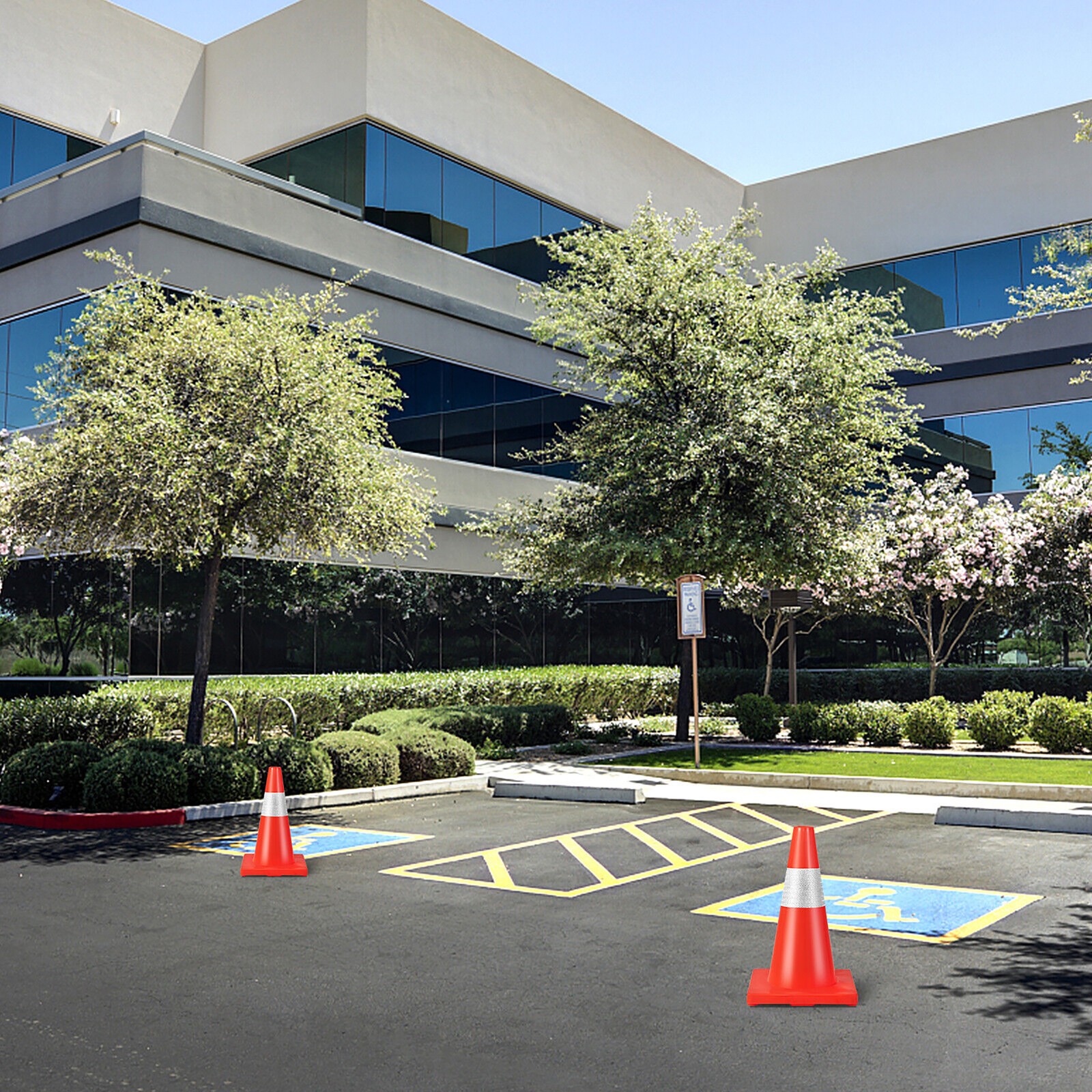 12 Pack Traffic Safety Cones 18″ Parking Cones w/Reflective Collars Safety Vest