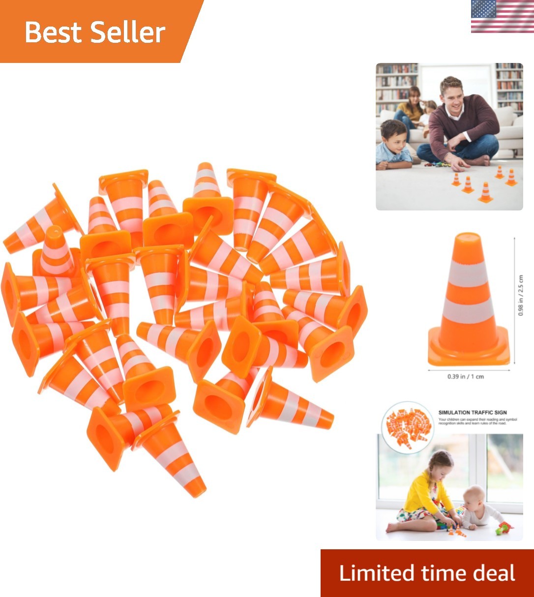 30Pcs Mini Traffic Cones, 1in Mini Cones Orange Small Roadblock Construction …