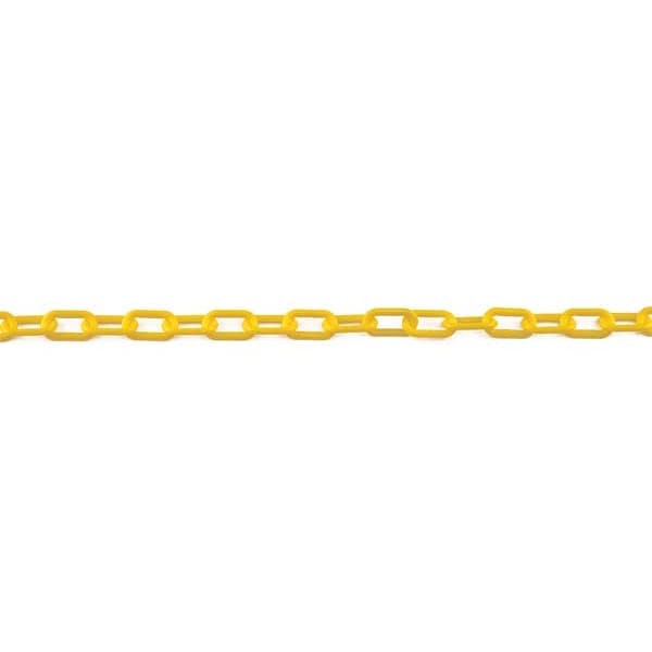 Zoro Select 50002-100 Plastic Chain, Yellow, Outdoor Or Indoor, 2 In X 100 Ft,,