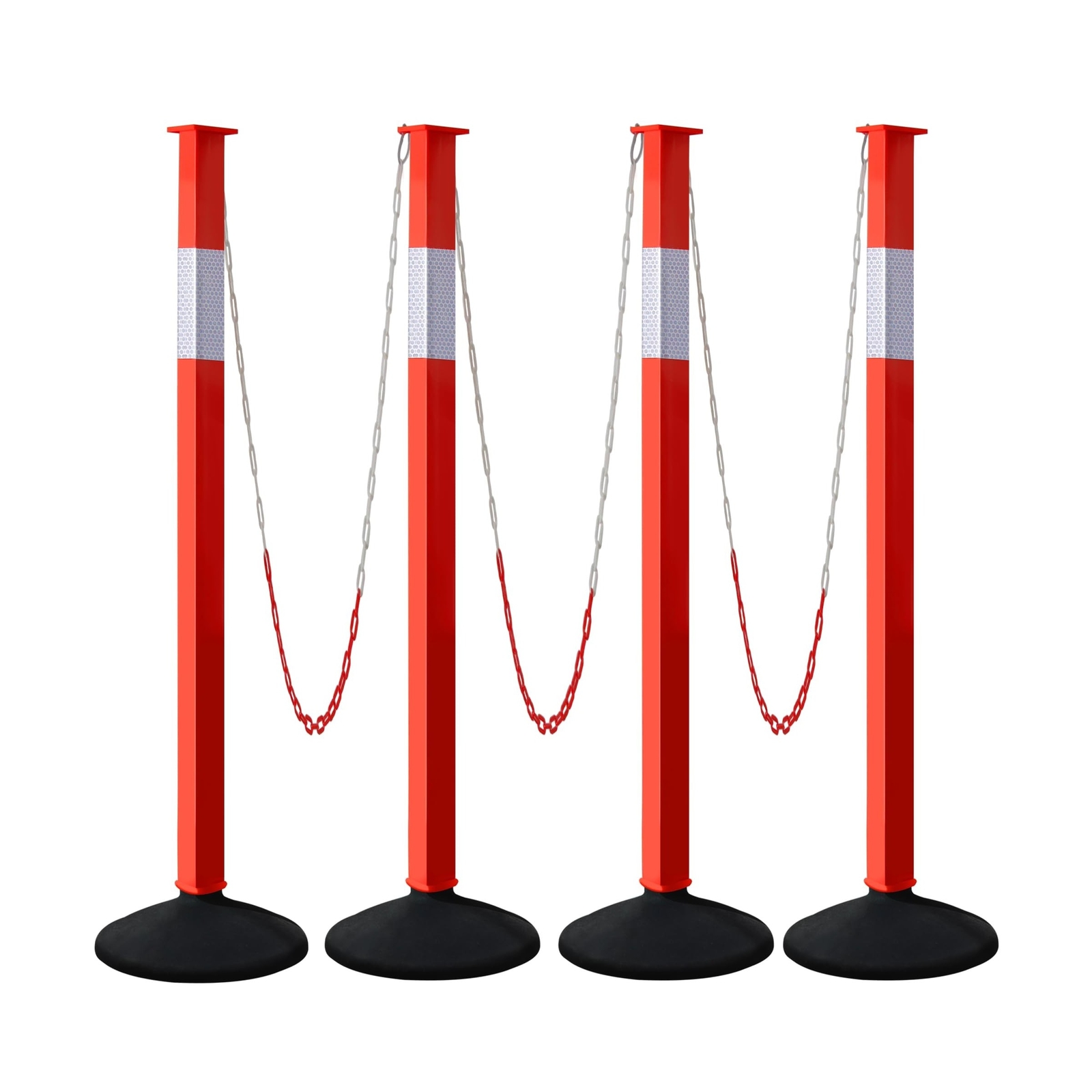 4 Pack Traffic Delineator Post Cones with Weighted Base & Reflective Collars,…