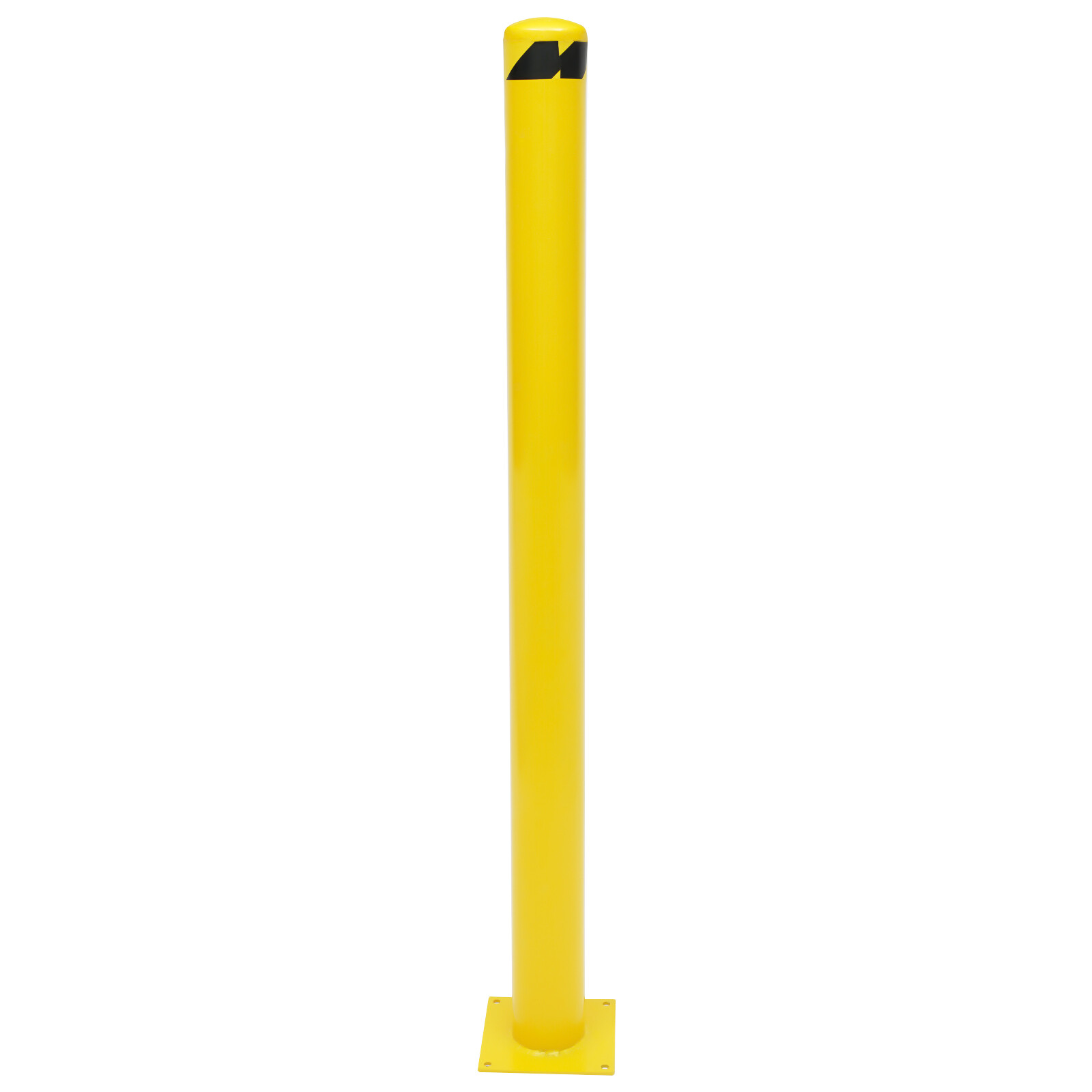 60 H 4.5 D Safety Bollard Post Yellow Powder Coat Pipe Steel Barrier W/4 Bolt