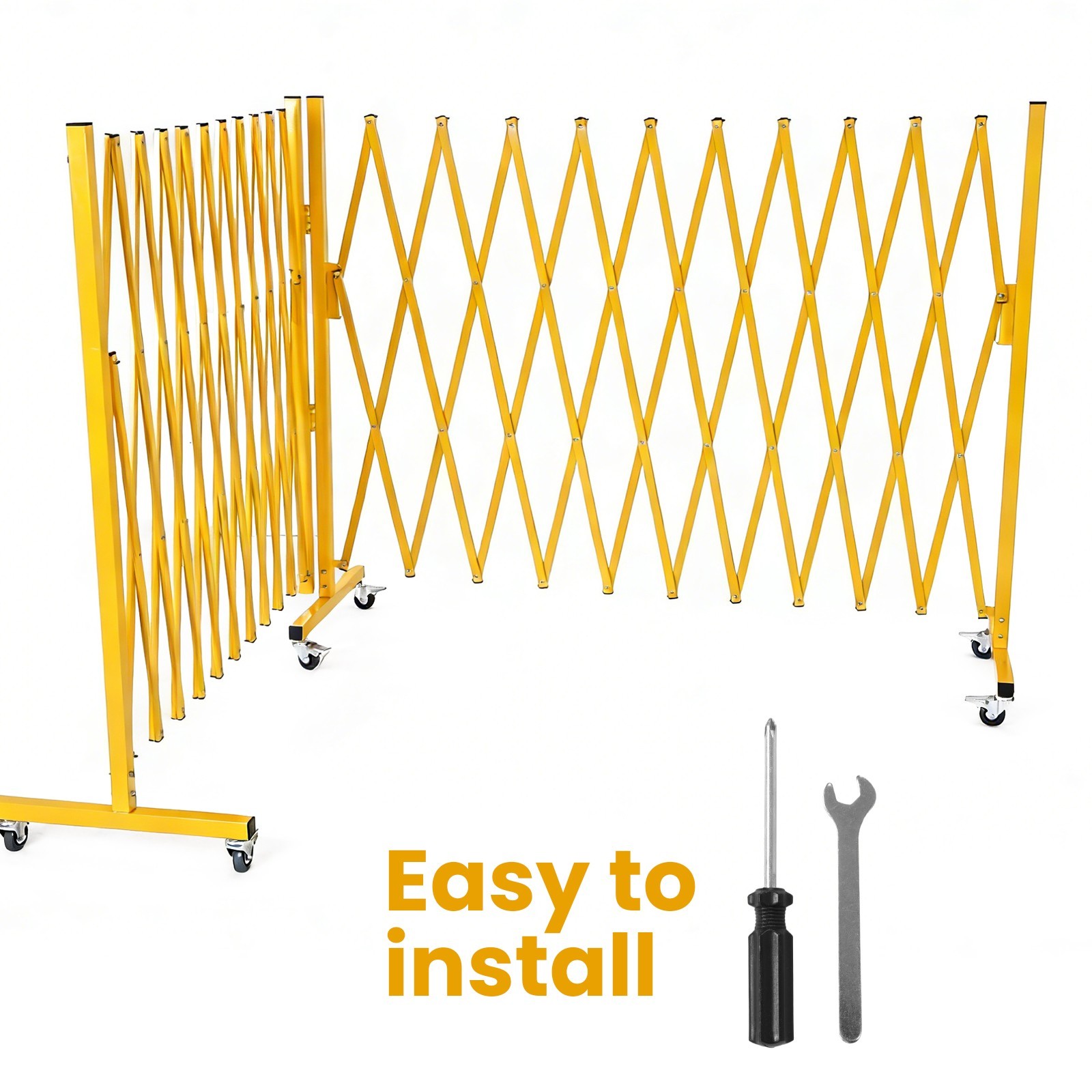 Outdoor Traffic Barricade Gate Metal Expandable 8-24FT Folding Safety Barrier US