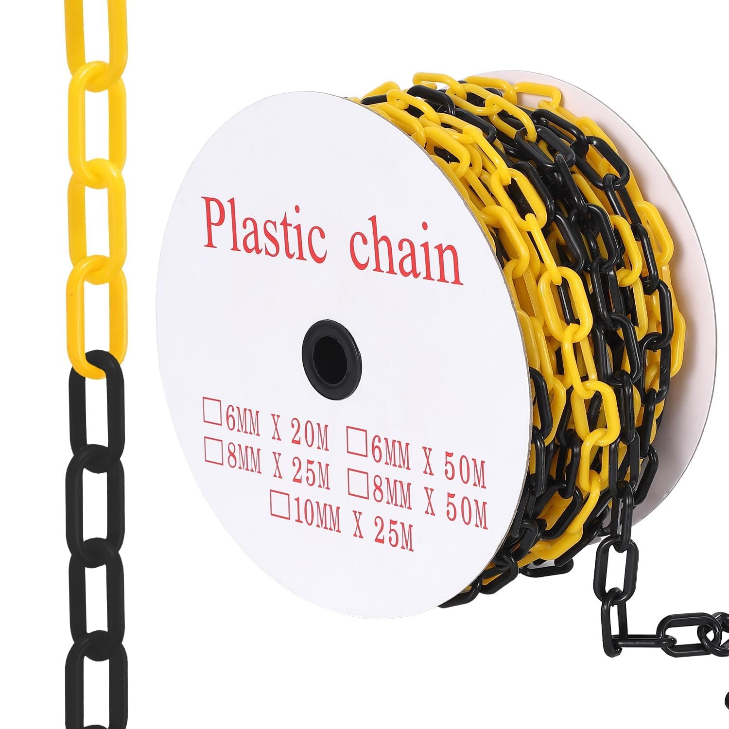 ⭐Plastic UV Resistant Safety Barrier Chain Links 240FT w/50 S Hooks for Driveway