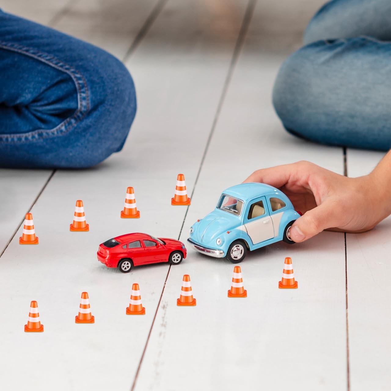 Mini Traffic Cones 50Pcs Orange Sports Training Roadblock Miniature Sand Table U