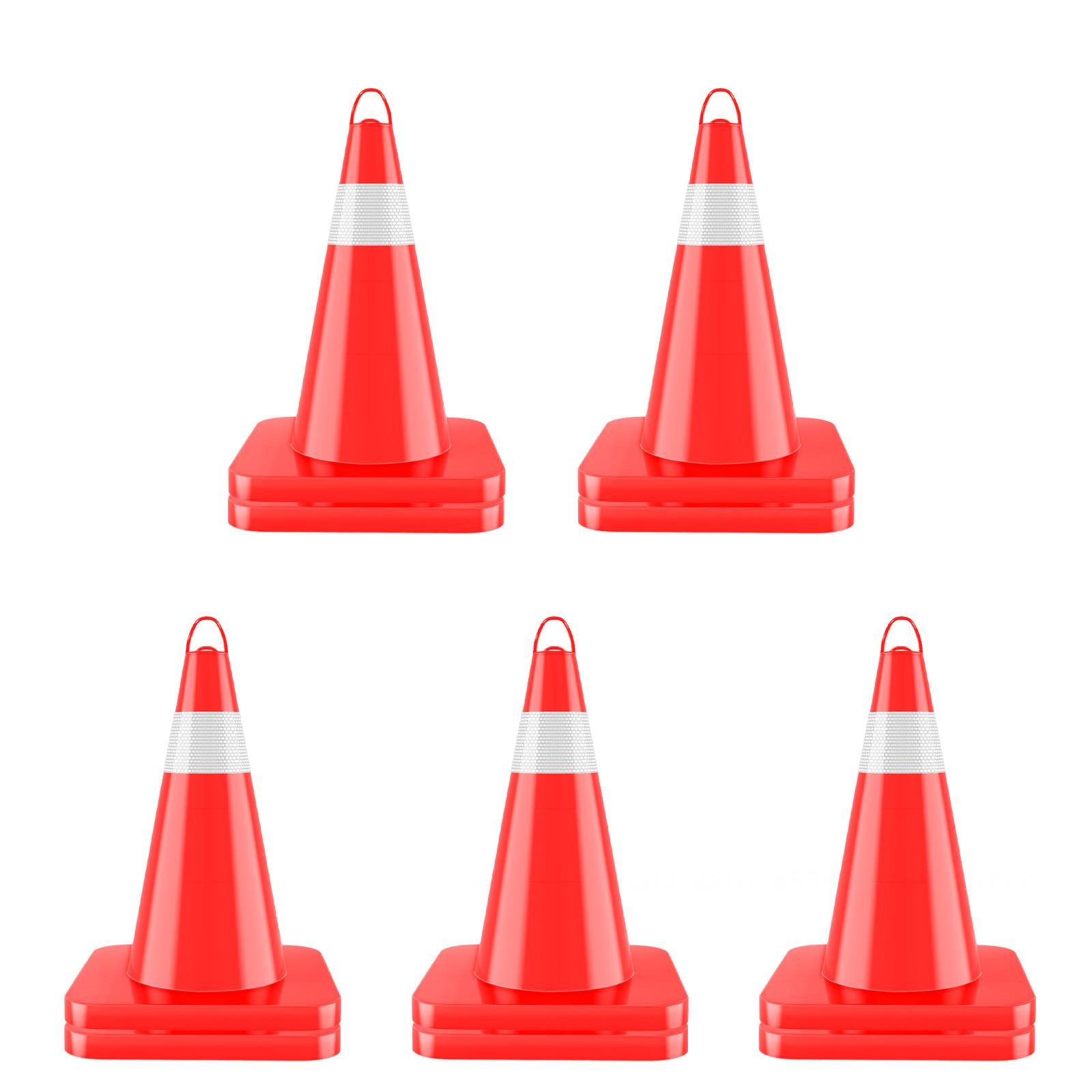 12 Pack 18/28/36″ PVC Traffic Cones Safety Road Parking Cones PVC Base w/Collar