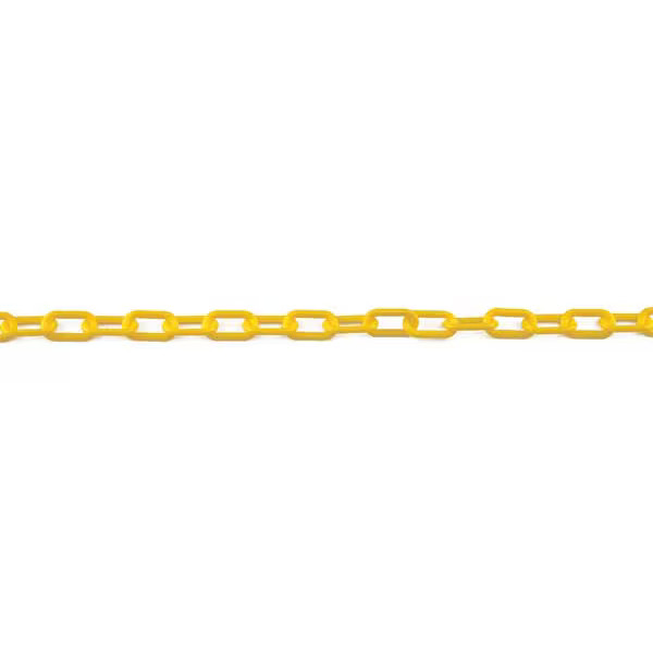 Plastic Chain, Yellow, Outdoor or Indoor, 2 in x 100 ft, Polyethylene, Gloss
