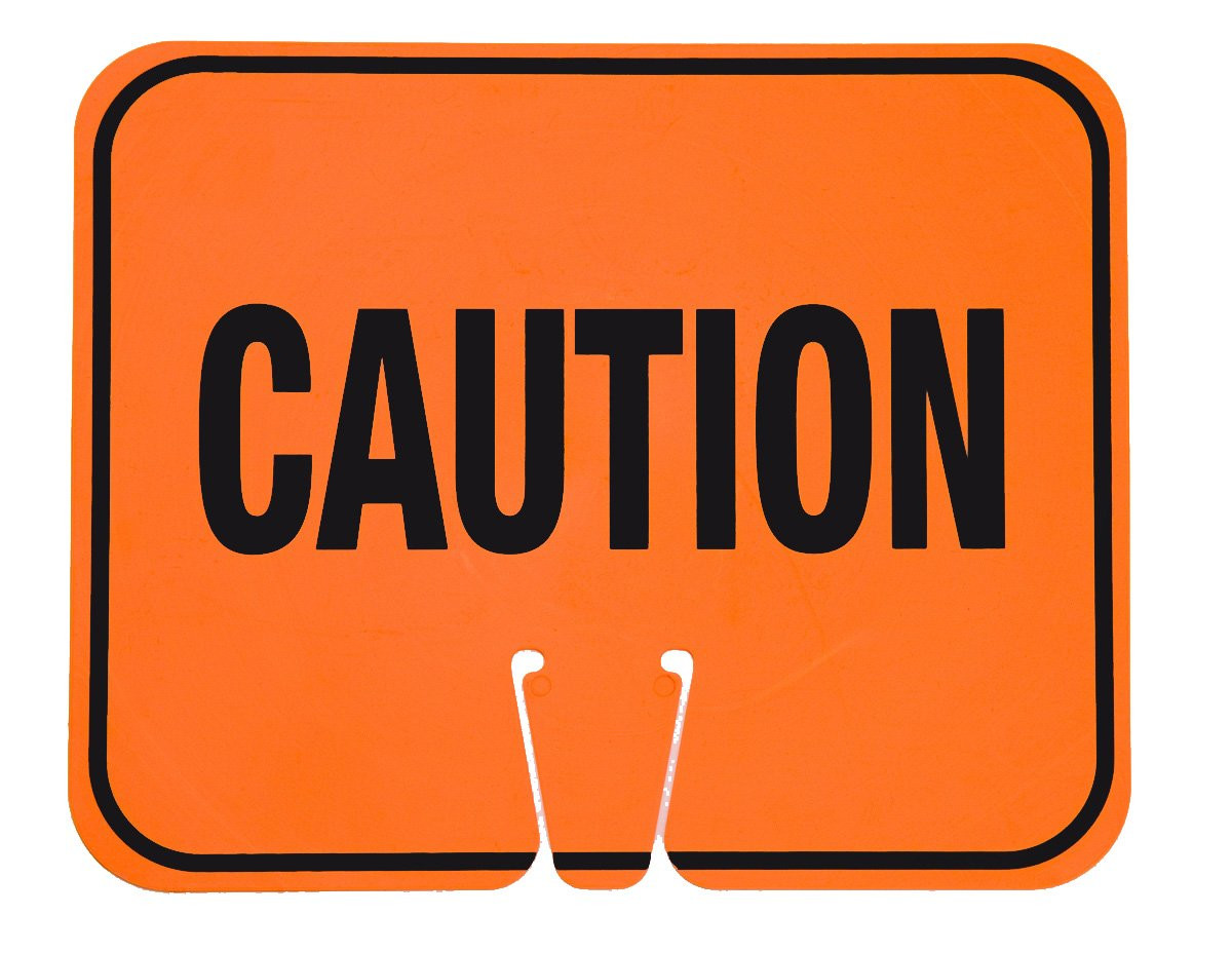 Cortina ABS Plastic Traffic Cone Sign, “Caution” 03-550-C, 12.75″ Width X 10.375