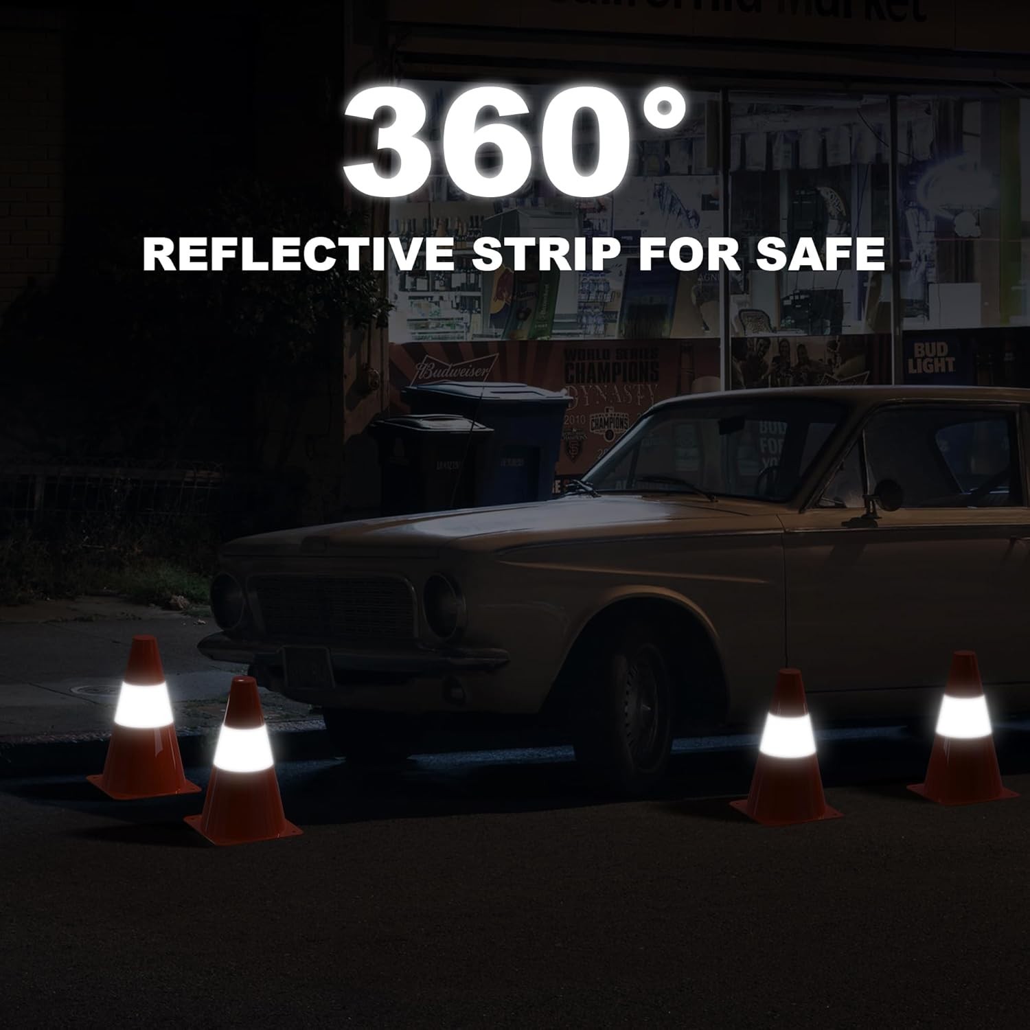 Durable 9-Inch Traffic Cones | Reflective Safety Collars | Ideal for Sports