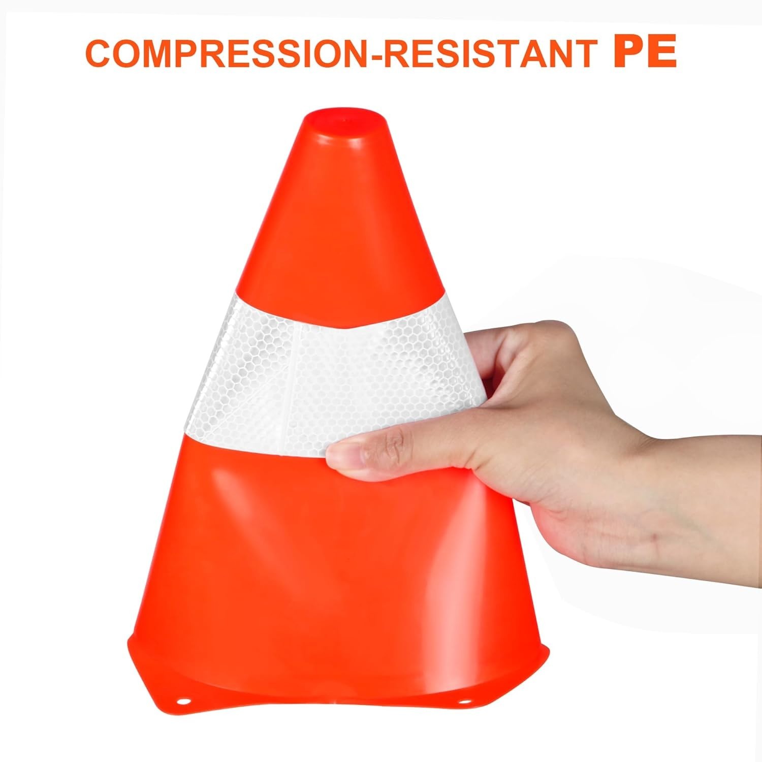 [4 Pack] 9″ Traffic Safety Cones with Reflective Collars,Orange Construction Con