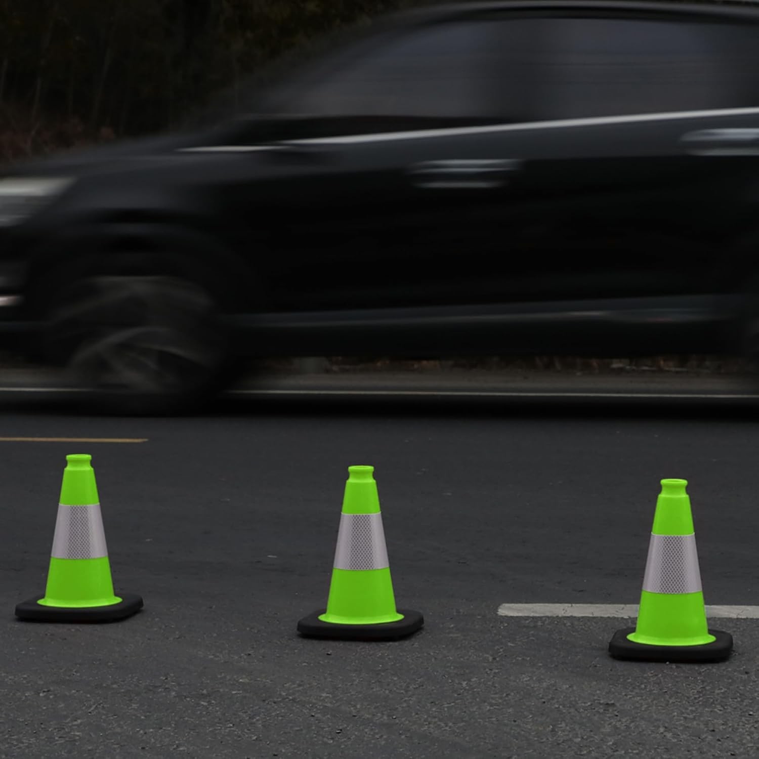 8 Pack 12″ Green Traffic Safety Cones PVC Parking Construction Cones