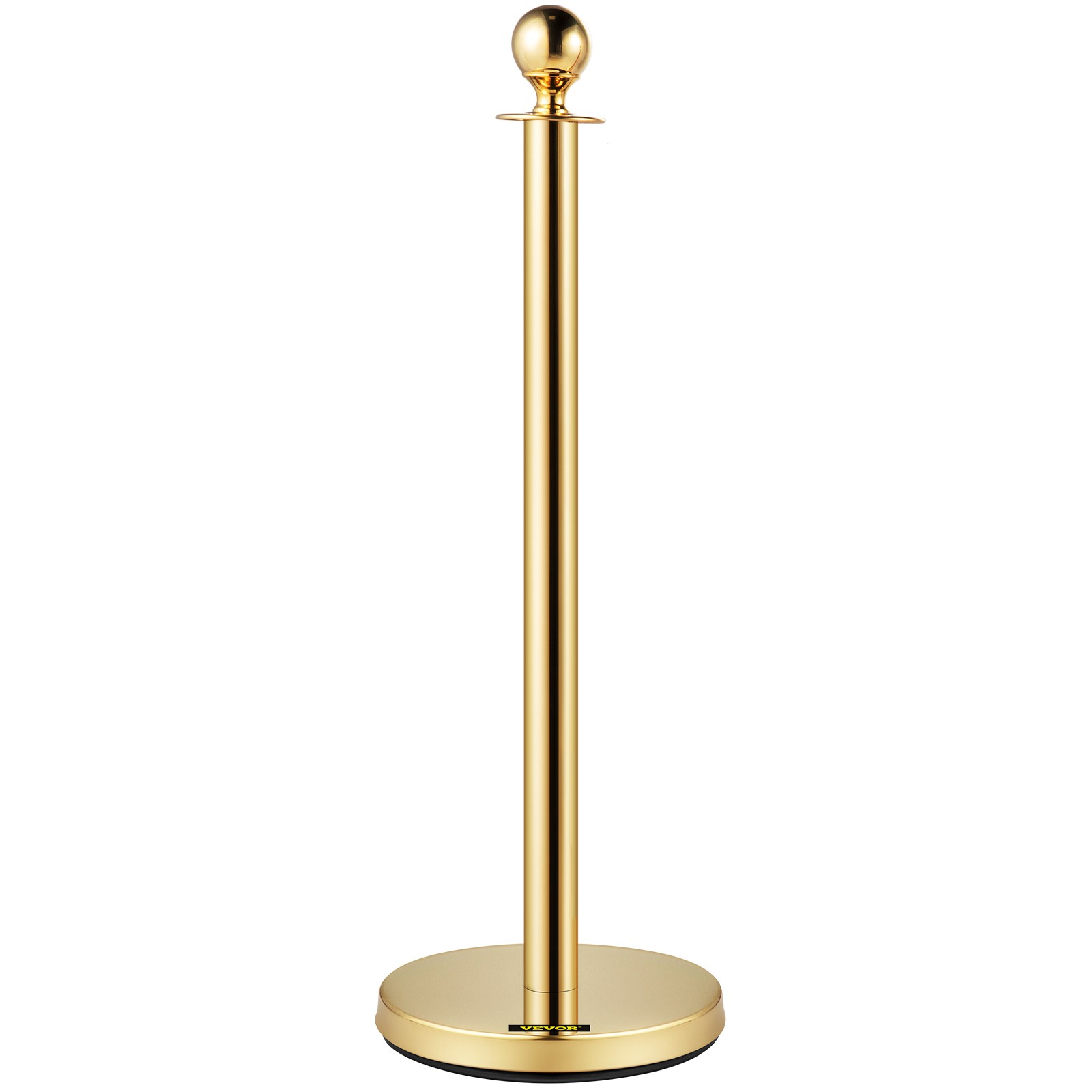 VEVOR Crowd Control Stanchion Stanchion Set 8 Pieces with Red Velvet Rope-Gold