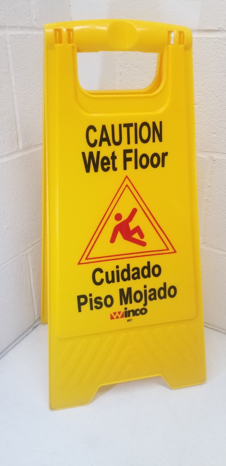 Winco WCS-25 Caution Wet Floor Sign | 25 x 12