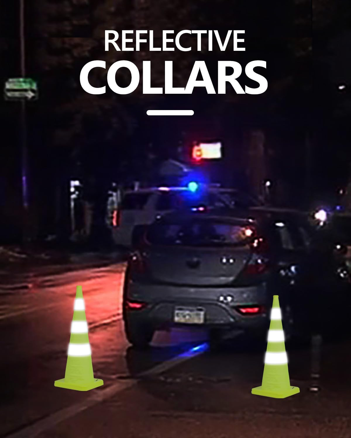 2 Pack 36 Inch Collapsible Traffic Cones, Lime Green Safety Cones, Pop-Up Cones