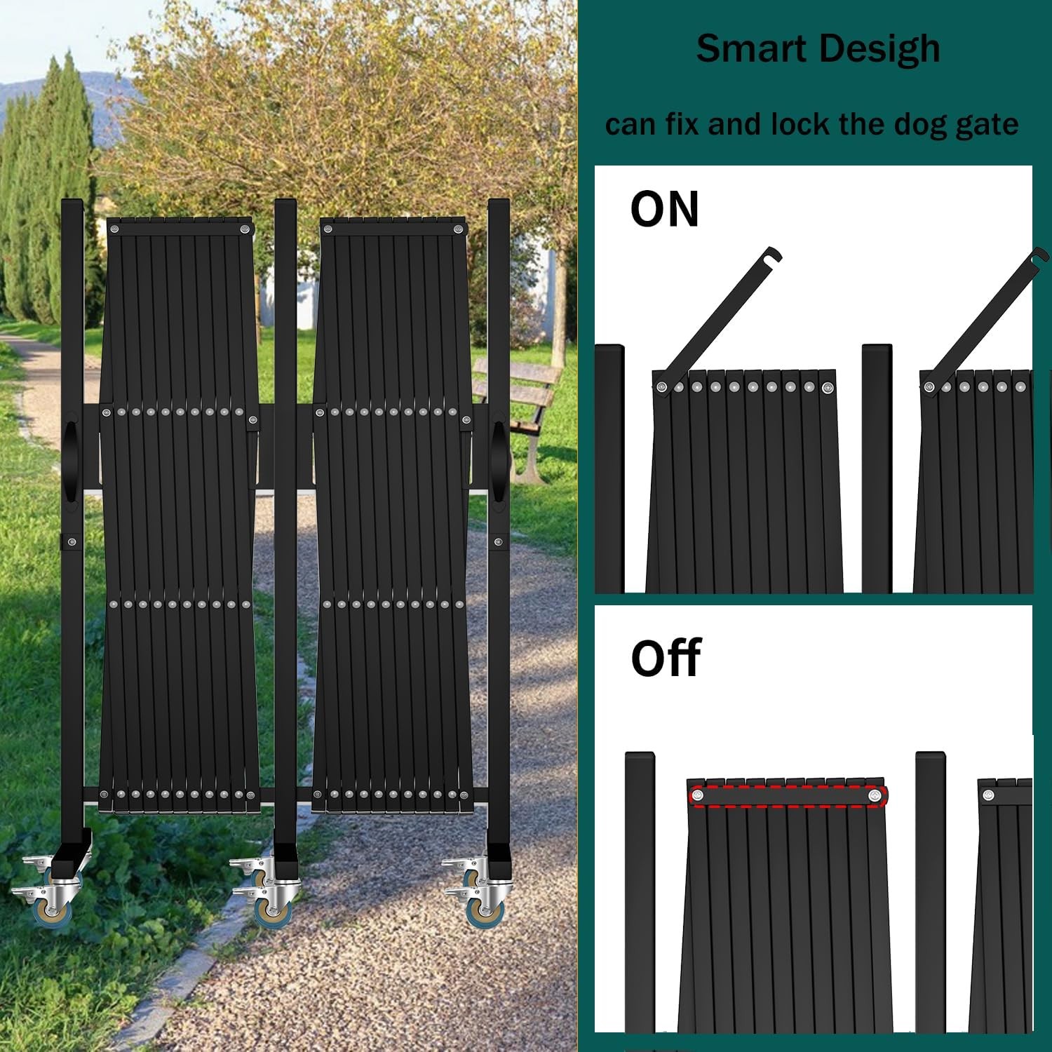 Expandable Barricade Gate Accordion Garden Yard Outdoor Indoor Portable Folding