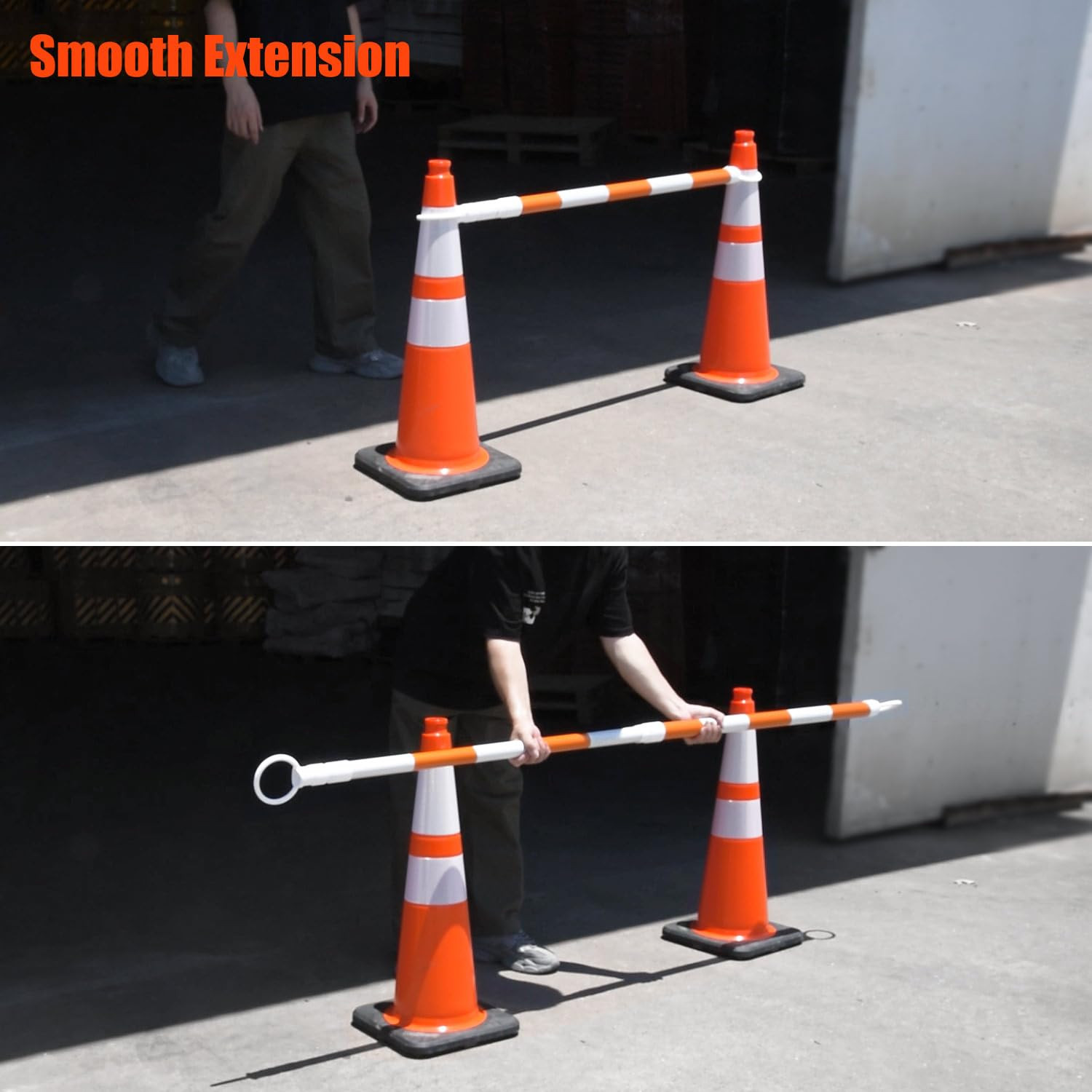 8 Pack Min 4′ Feet to Max 7′ Feet Retractable Traffic Cone Bars, Expandable Refl