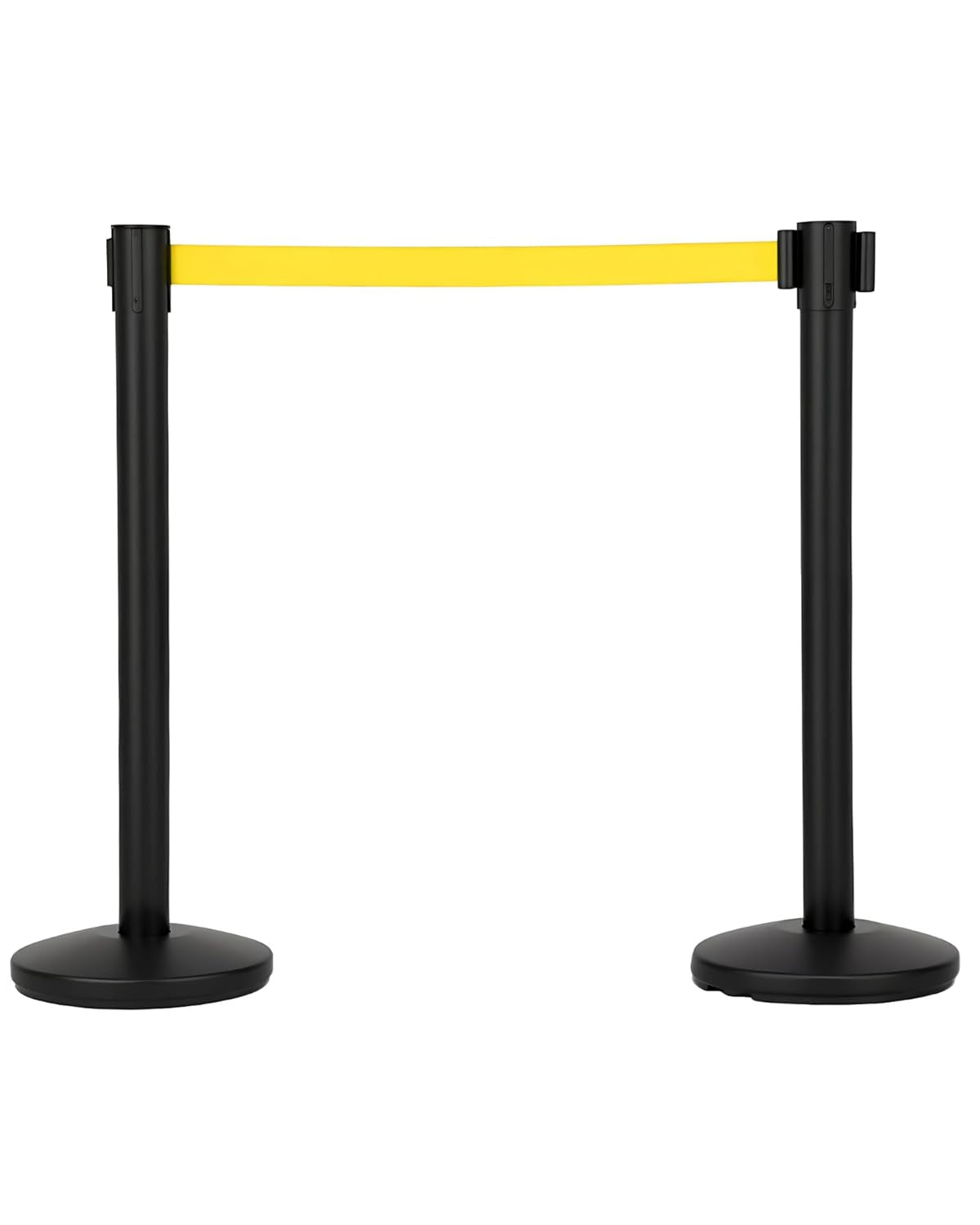 2-Pack Metal Stanchion Posts with 6.6Ft Retractable Belts for Crowd Control