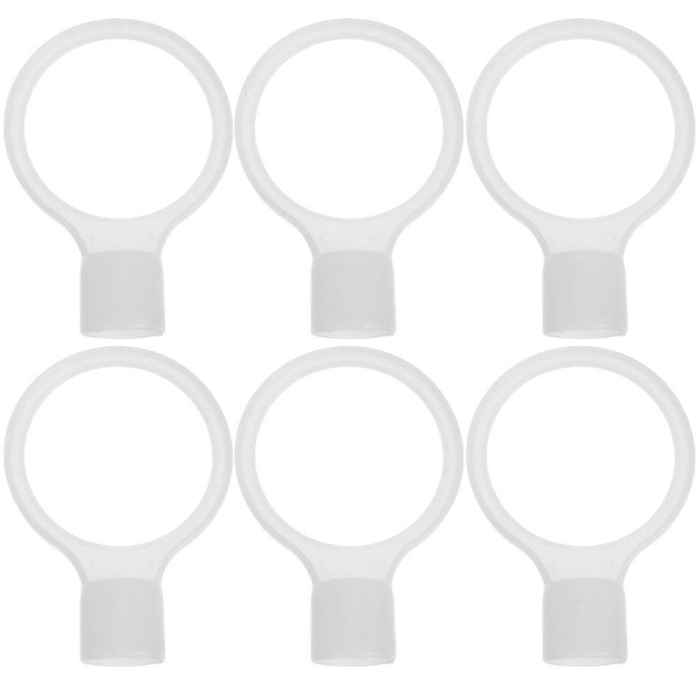 6Pcs Flexible PVC Traffic Cone Connectors for Construction Safety Bar White