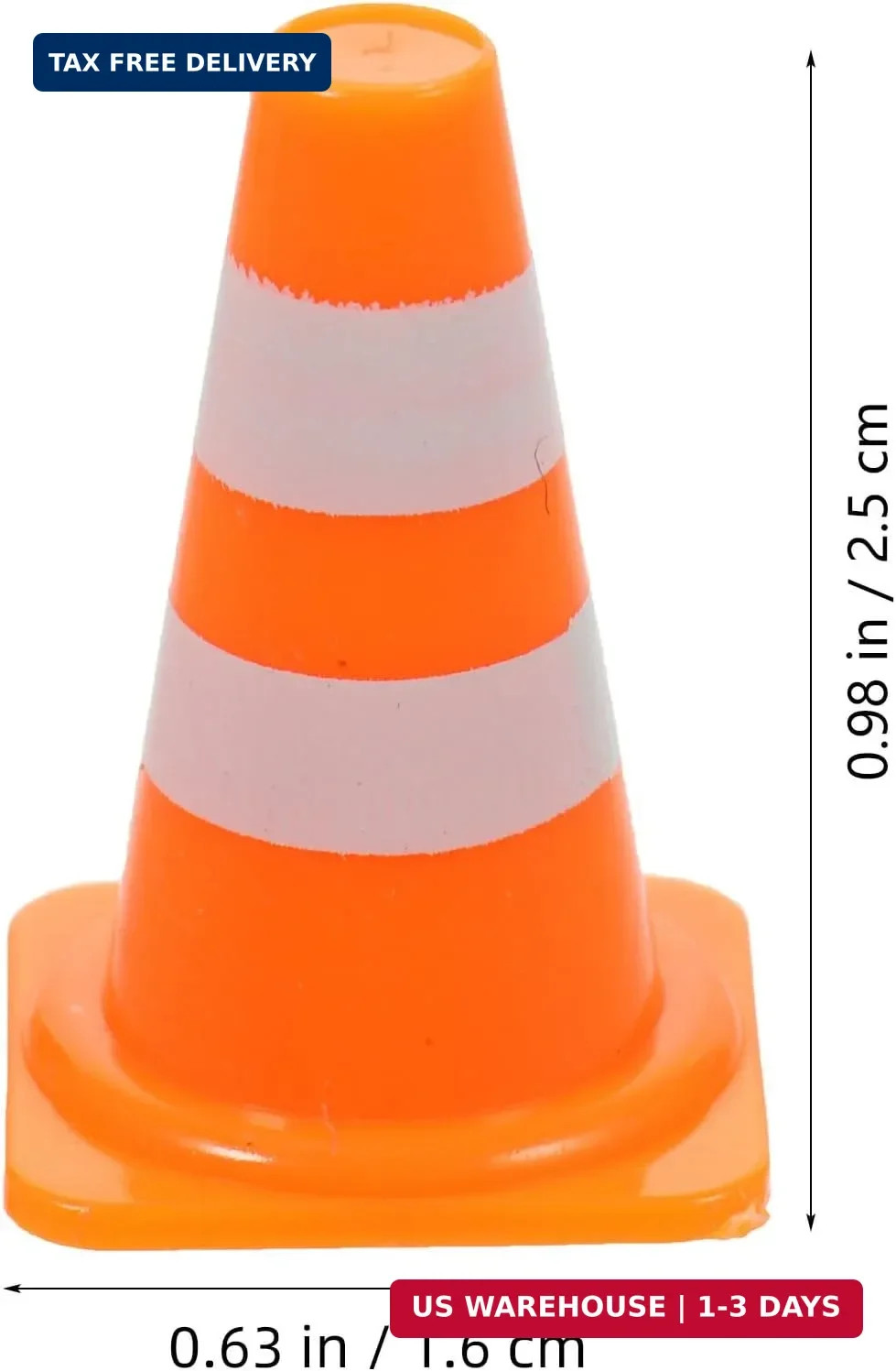 NUOBESTY 30Pcs Mini Traffic Cones, 0.98 Small Orange Construction Cones Miniatur
