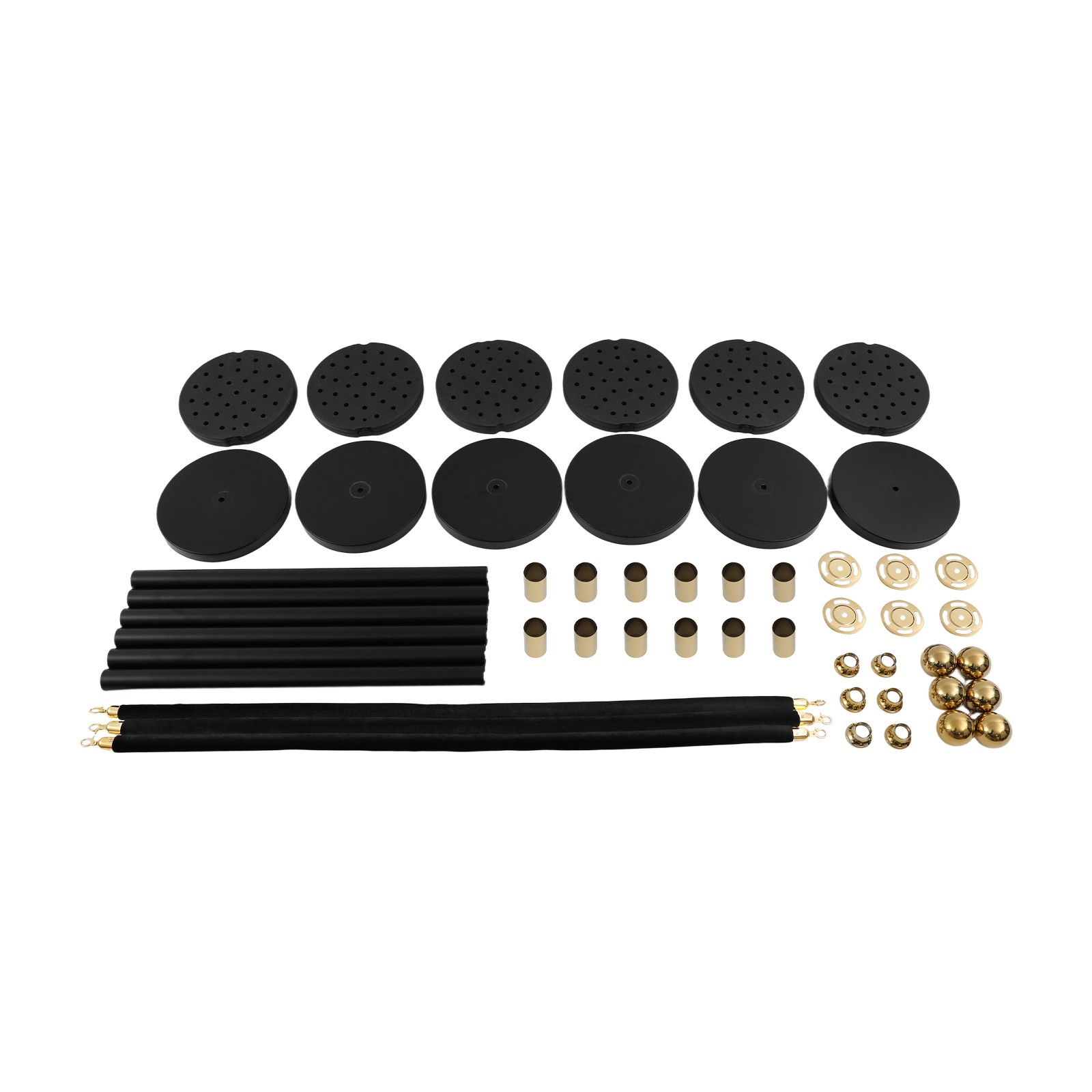 Heavy-Duty Stainless Steel Barrier Post Kit 6 Posts & 3 Ropes for Crowd Control