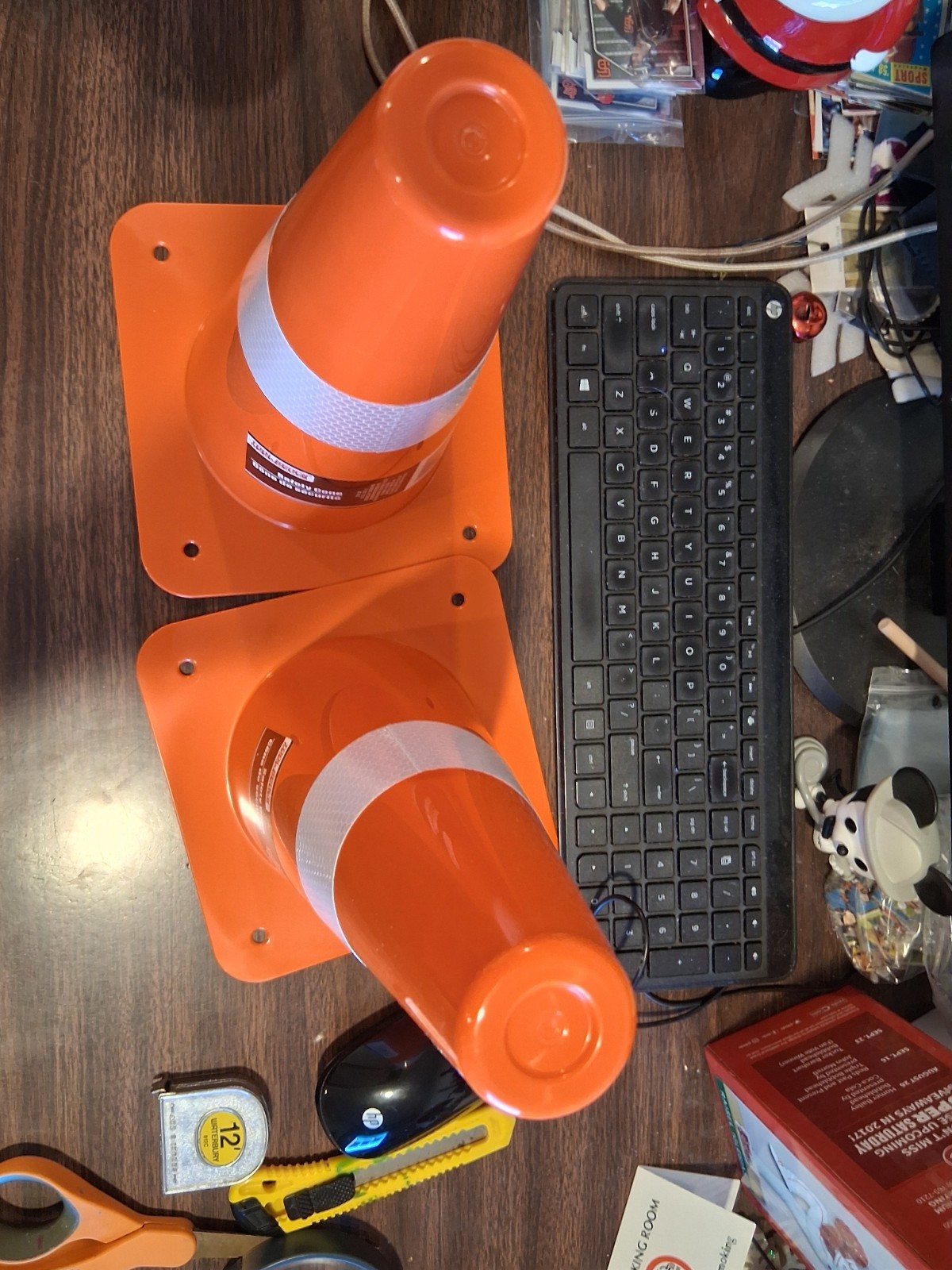 (2 PC) 12″ TRAFFIC SAFETY CONES PARKING CONSTUCTION MULTIPURPOSE W/ REFLECTOR