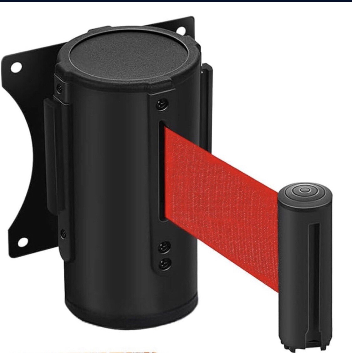 Fixed Wall Mount Retractable Belt Barrier, 2Pcs 10 Feet Red Color Belt