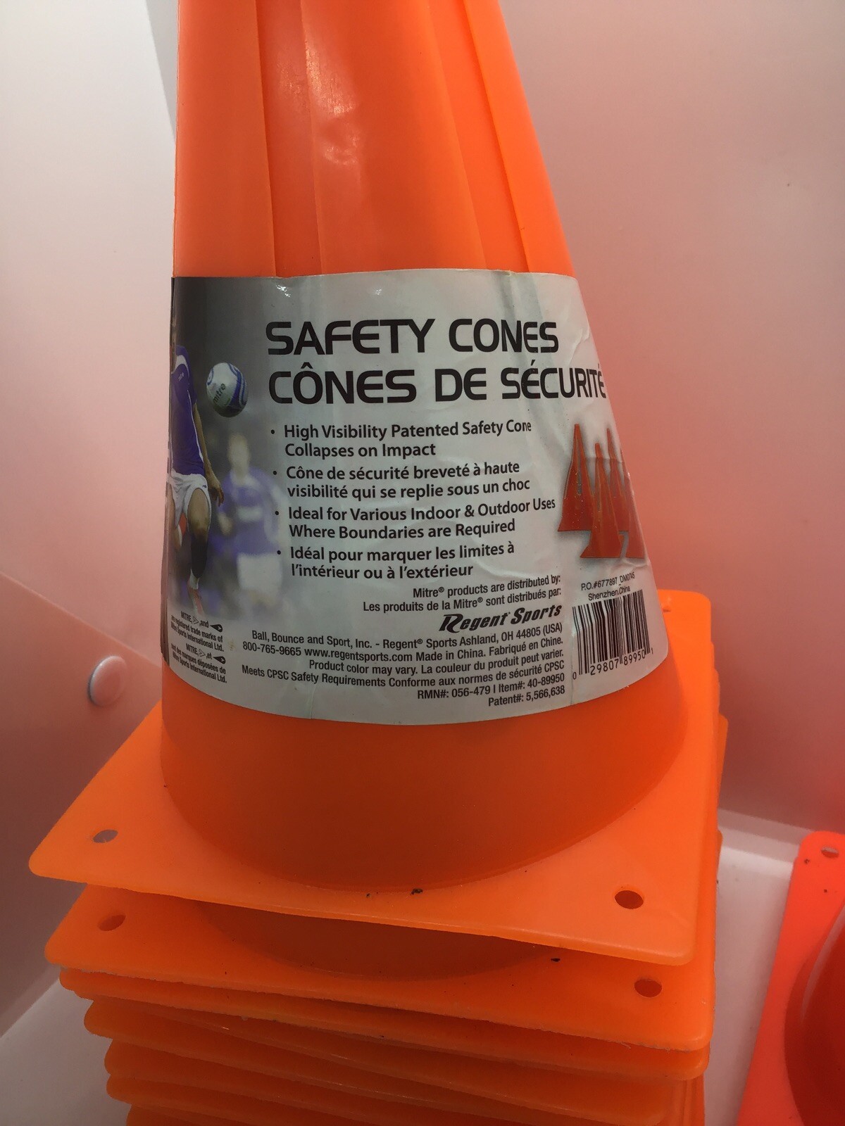 Mitre (9”) Safety Cone Lot Of 11 + 4 Unbranded Cones (5”) Free Shipping