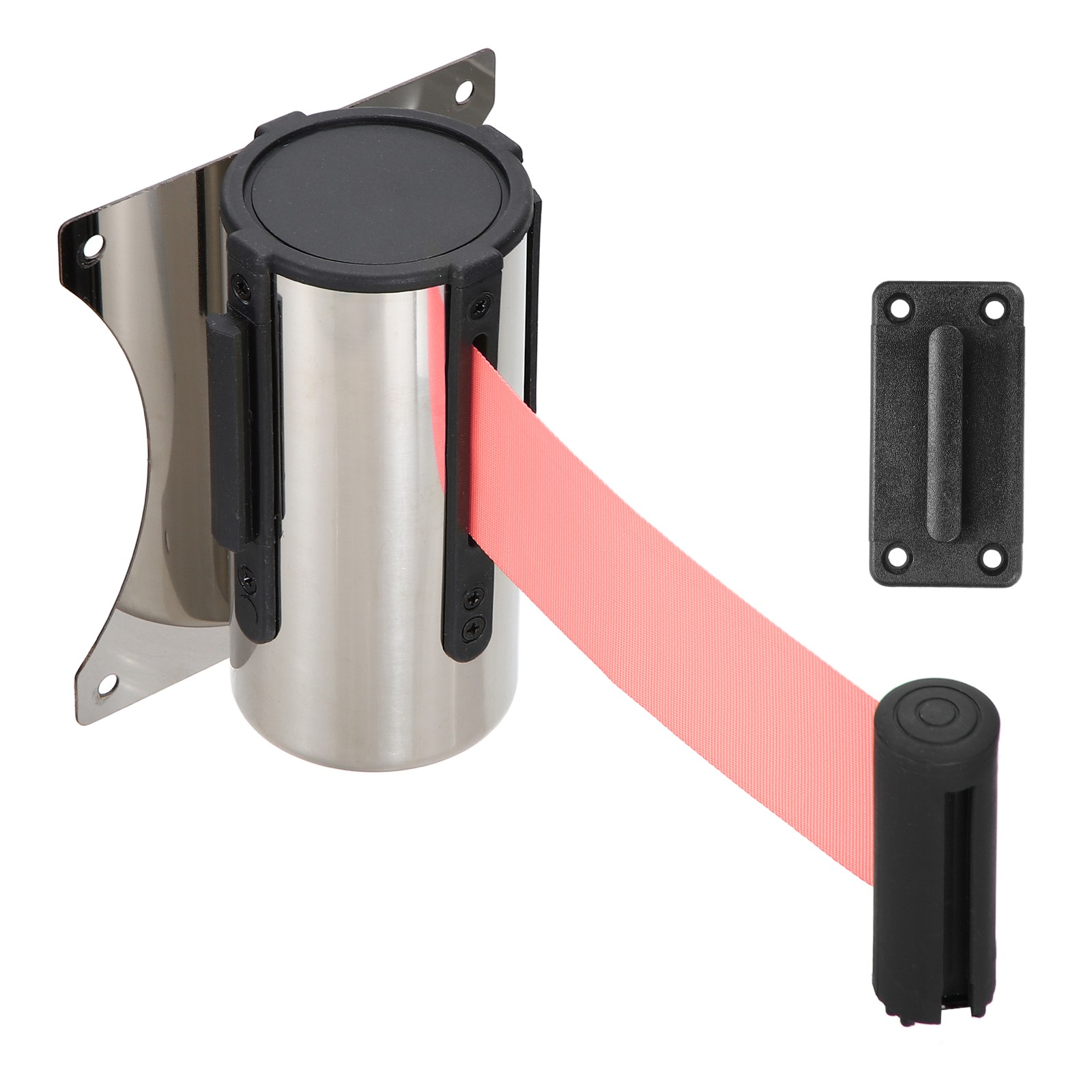 Fixed Wall Mount Retractable Belt Barrier (10 Feet, Pink) (1 Pcs)