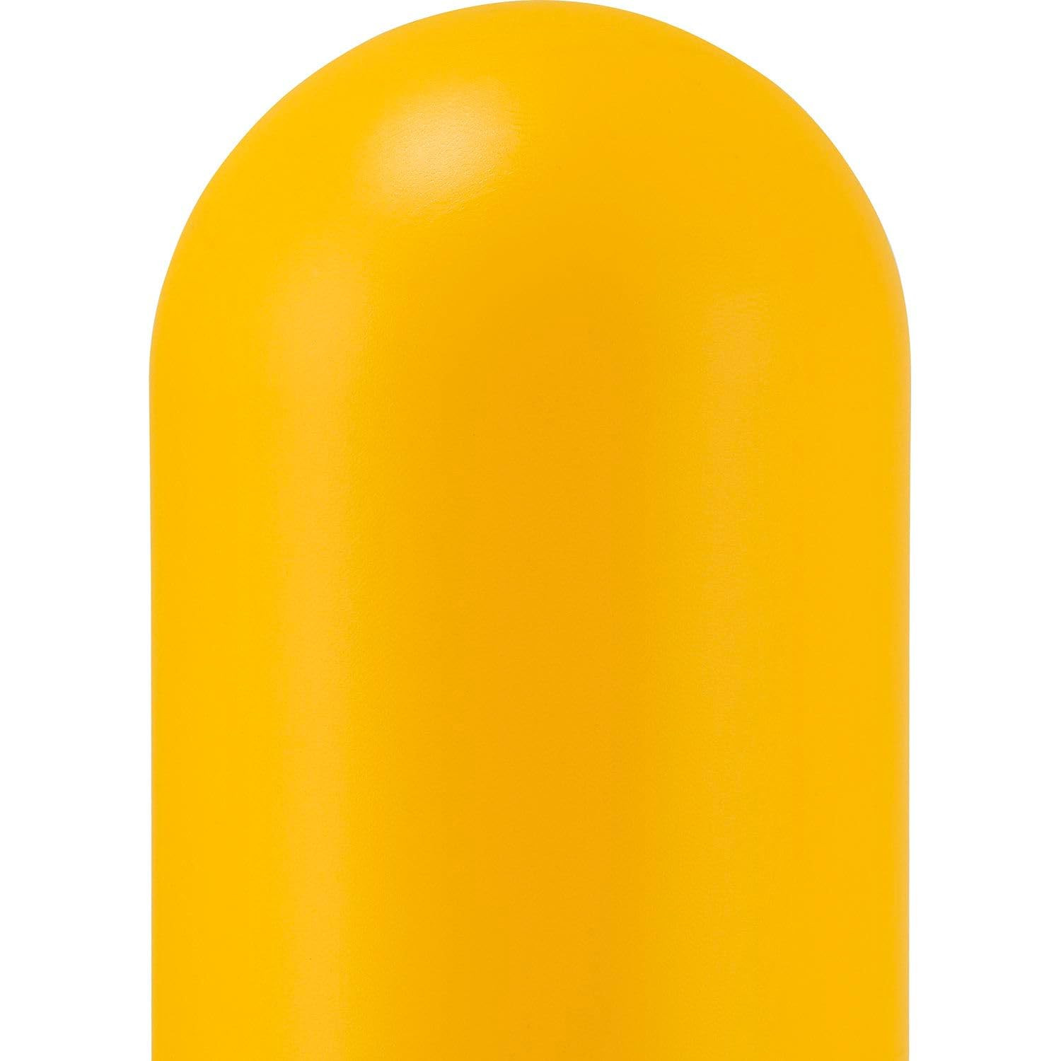 60″H Smooth Bollard Post Sleeve, 6″ HDPE Dome Top, Yellow