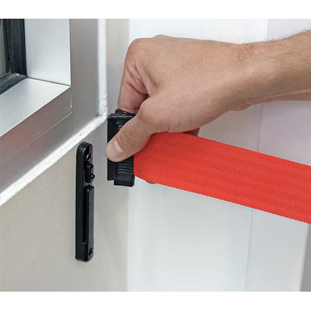 Tensabarrier 898Clip Wall Mount Receiver, 4.5″H, Plastic, Black