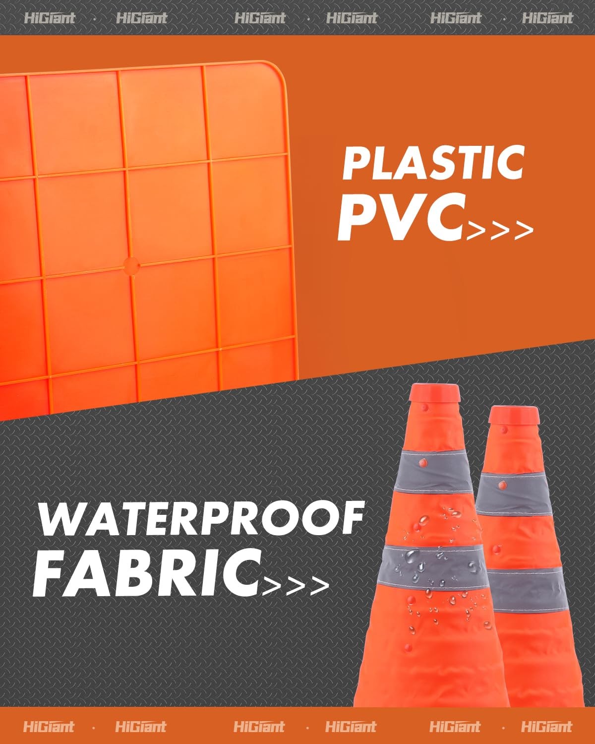 [4 Pack] Collapsible Traffic Safety Cones 18” inch, Orange Pop-up Cones with…