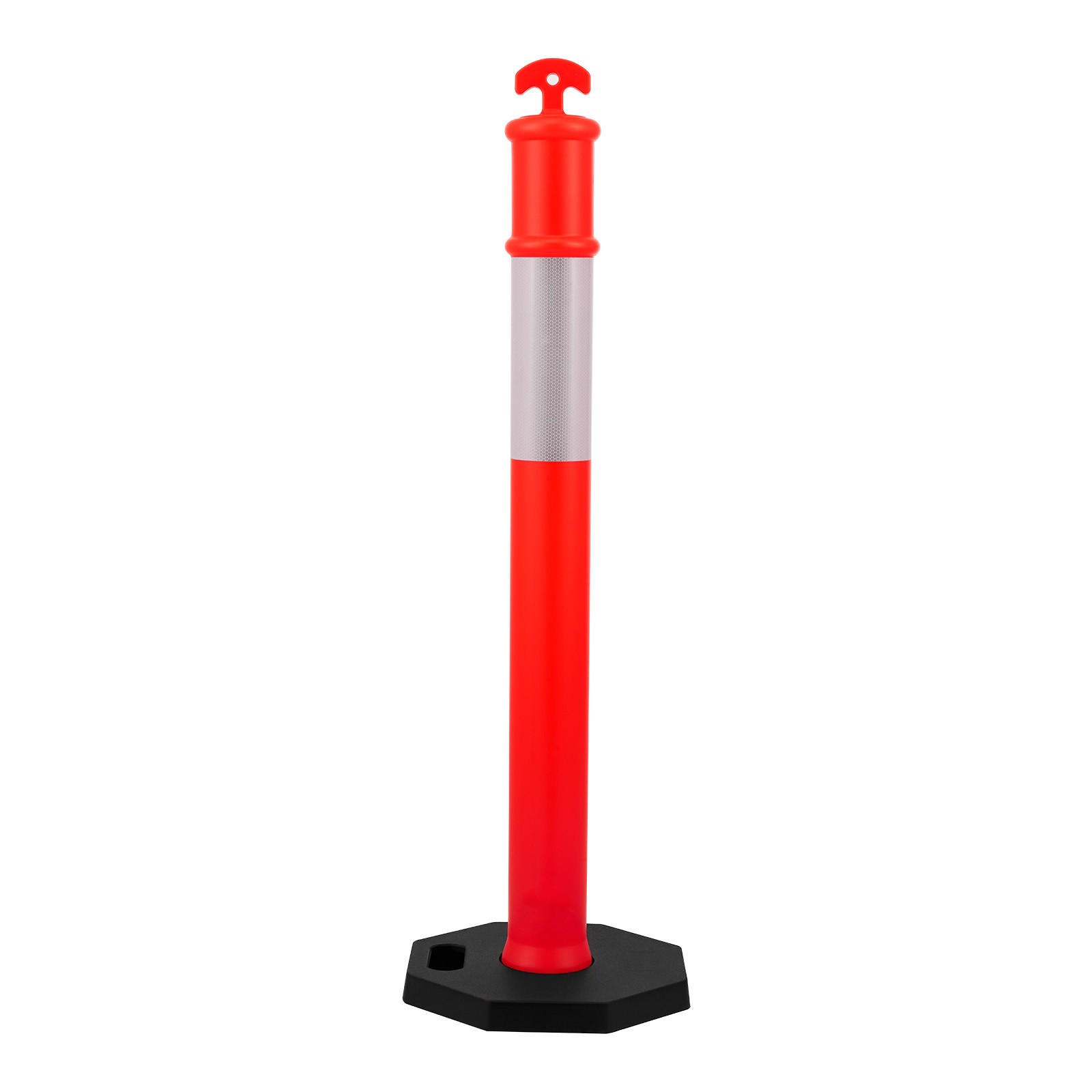 Uimoso 9 Pack Traffic Delineator Posts 45 in with Weighted Base for Safety