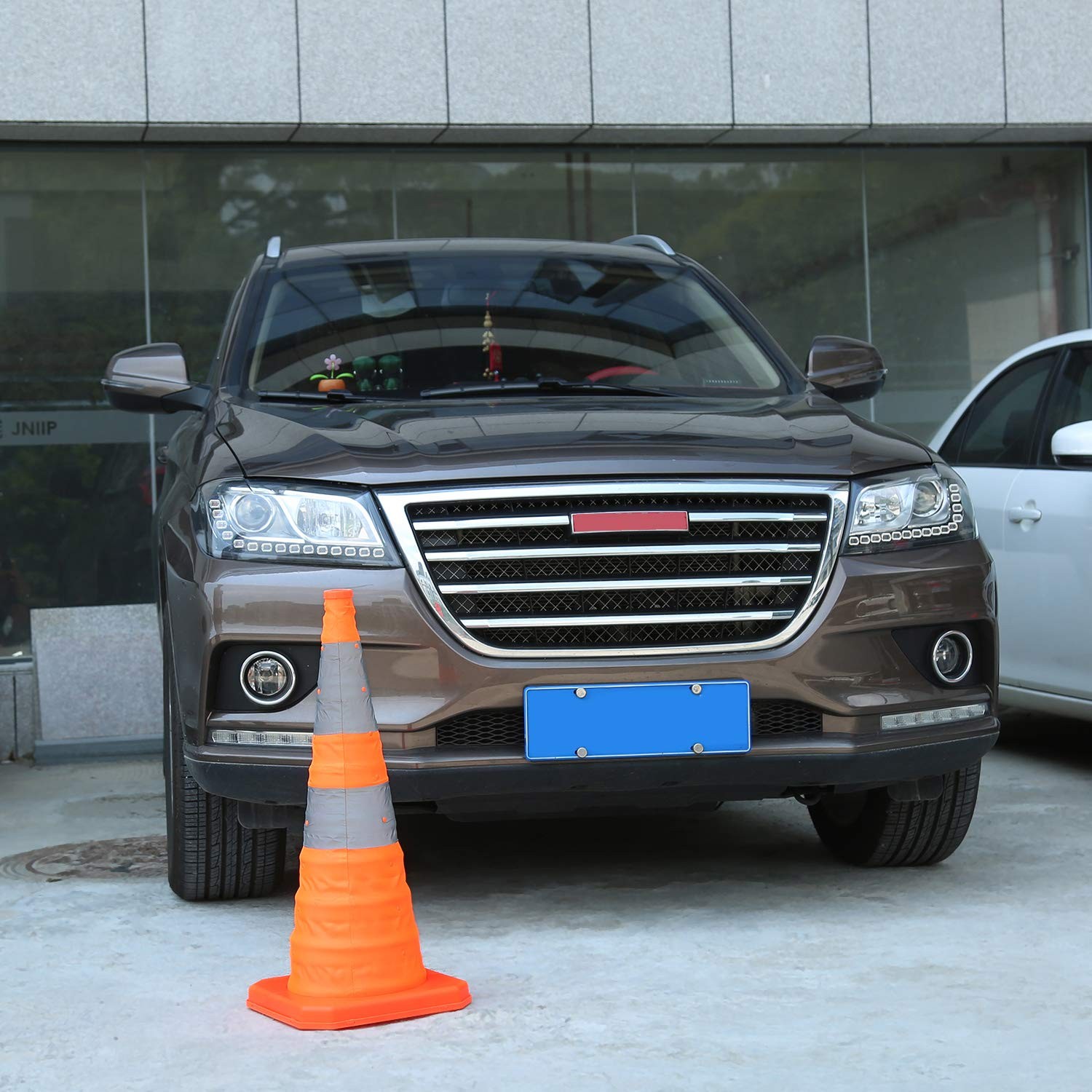 Collapsible Traffic Cones 4 Pack 15.5″ Pop Up Reflective Safety Cone Orange