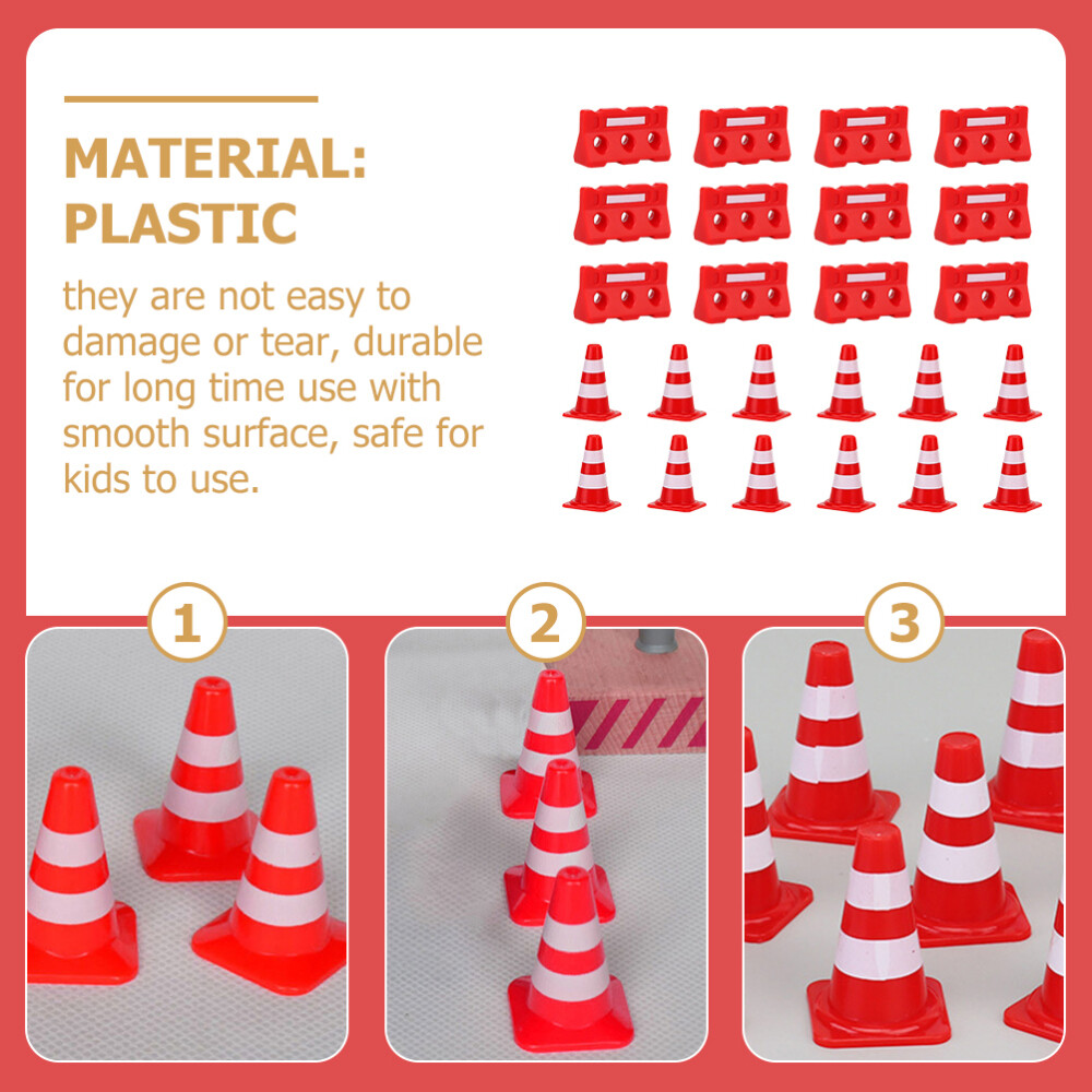 Road Sign Barricade Toy Plastic Work Traffic Signs Cone Mini Construction Cones